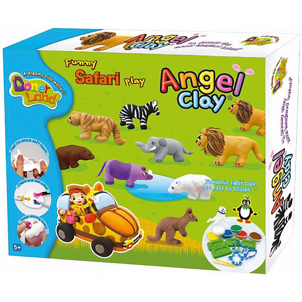 Игровой набор для лепки из глины "Funny Safari", Angel Clay