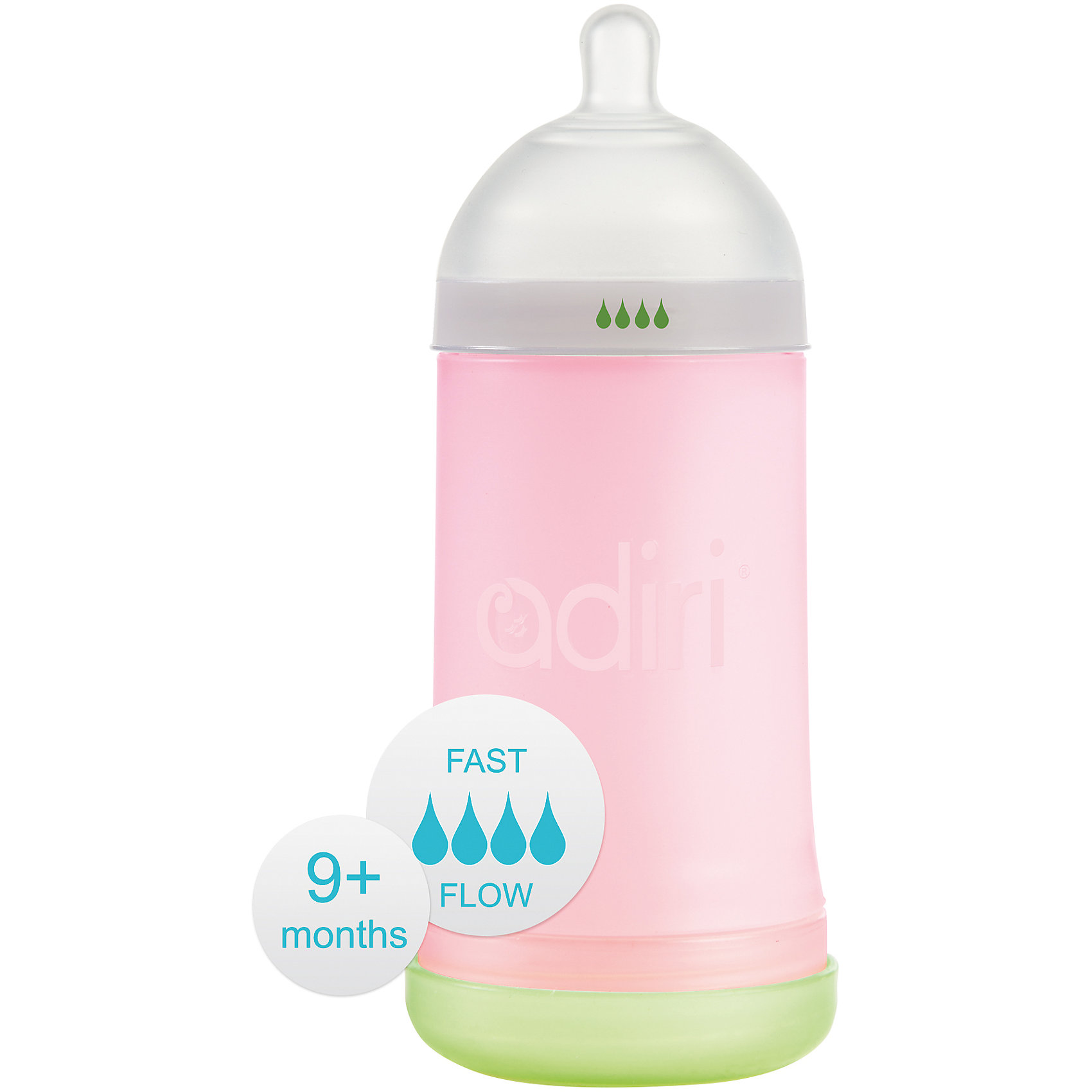Бутылочка NxGen, 3 Nurser, от 9 мес., 281 мл., Adiri, pink Бутылочка NxGen, 3 Nurser, от 9 мес., 281 мл., Adiri, pinkБутылочки и аксессуары<br>Бутылочка NxGen, 3 Nurser, от 9 мес., 281 мл., Adiri, pink.<br><br>Характеристики:<br><br>- Возраст: от 9 месяцев<br>- В комплекте: бутылочка, соска<br>- Объем: 281 мл.<br>- Соска: быстрый поток<br>- Цвет: розовый<br>- Материал: бутылочка – пластик, соска - силикон<br>- Не содержит бисфенол А<br><br>Уникальная бутылочка от канадского производителя Adiri NxGen разработана с учетом рекомендаций специалистов-практиков, ученых, специалистов по грудному вскармливанию и, самое главное, мам. Эргономичная форма и тактильные свойства бутылочки повторяют материнскую грудь, благодаря чему практически сводится к нулю вероятность отказа малыша от груди. Уникальная форма позволяет комбинировать вскармливание грудью и кормление из бутылочки на протяжении всего периода грудного вскармливания. Даже в том случае, если мама решит перейти к кормлению только из бутылочки, то с бутылочкой Adiri для малыша переход станет почти незаметен. Специально сконструированная мягкая соска с быстрым потоком, изготовленная из медицинского силикона, идеально подходит по форме и размеру, и обеспечивает ощущение сосания материнской груди. Вентиляционная система внизу бутылочки напоминает по форме лепесток (Petal®) и обеспечивает одностороннюю последовательную подачу воздуха внутрь бутылочки, предотвращая возникновение колик. Бутылочка разделяется на три части, каждую из которых очень удобно мыть. Современные технологии, использованные при производстве бутылочек Adiri, запатентованы и применяются только в продукции Adiri. Неоспоримым преимуществом Adiri является превосходная эргономика, форма и тактильные свойства продукции. Бутылочки Adiri получили международное признание родителей!<br><br>Бутылочку NxGen, 3 Nurser, от 9 мес., 281 мл., Adiri, pink можно купить в нашем интернет-магазине.<br><br>Ширина мм: 70<br>Глубина мм: 70<br>Высота мм: 175<br>Вес г: 150<br>Возраст от месяцев: 9<br>Возраст до месяцев: 15<br>Пол: Женский<br>Возраст: Детский<br>SKU: 4826107