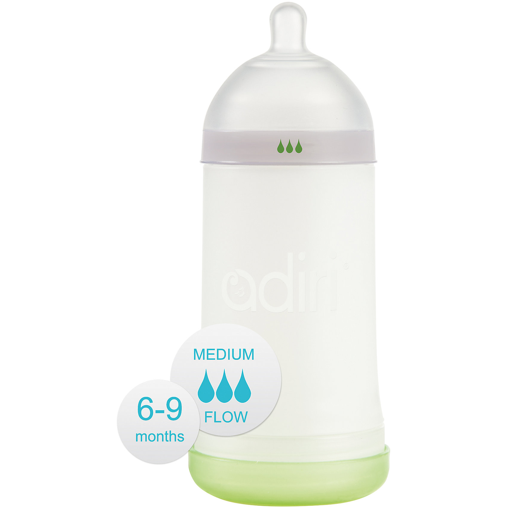 Бутылочка NxGen, 2 Nurser, 6-9 мес., 281 мл., Adiri, white Бутылочка NxGen, 2 Nurser, 6-9 мес., 281 мл., Adiri, whiteБутылочки и аксессуары<br>Бутылочка NxGen, 2 Nurser, 6-9 мес., 281 мл., Adiri, white.<br><br>Характеристики:<br><br>- Возраст: от 6 до 9 месяцев<br>- В комплекте: бутылочка, соска<br>- Объем: 281 мл.<br>- Соска: средний поток<br>- Цвет: белый<br>- Материал: бутылочка – пластик, соска - силикон<br>- Не содержит бисфенол А<br><br>Уникальная бутылочка от канадского производителя Adiri NxGen разработана с учетом рекомендаций специалистов-практиков, ученых, специалистов по грудному вскармливанию и, самое главное, мам. Эргономичная форма и тактильные свойства бутылочки повторяют материнскую грудь, благодаря чему практически сводится к нулю вероятность отказа малыша от груди. Уникальная форма позволяет комбинировать вскармливание грудью и кормление из бутылочки на протяжении всего периода грудного вскармливания. Даже в том случае, если мама решит перейти к кормлению только из бутылочки, то с бутылочкой Adiri для малыша переход станет почти незаметен. Специально сконструированная мягкая соска со средним потоком, изготовленная из медицинского силикона, идеально подходит по форме и размеру, и обеспечивает ощущение сосания материнской груди. Вентиляционная система внизу бутылочки напоминает по форме лепесток (Petal®) и обеспечивает одностороннюю последовательную подачу воздуха внутрь бутылочки, предотвращая возникновение колик. Бутылочка разделяется на три части, каждую из которых очень удобно мыть. Современные технологии, использованные при производстве бутылочек Adiri, запатентованы и применяются только в продукции Adiri. Неоспоримым преимуществом Adiri является превосходная эргономика, форма и тактильные свойства продукции. Бутылочки Adiri получили международное признание родителей!<br><br>Бутылочку NxGen, 2 Nurser, 6-9 мес., 281 мл., Adiri, white можно купить в нашем интернет-магазине.<br><br>Ширина мм: 70<br>Глубина мм: 70<br>Высота мм: 175<br>Вес г: 150<br>Возраст от месяцев: 6<br>Возраст до месяцев: 9<br>Пол: Унисекс<br>Возраст: Детский<br>SKU: 4826109