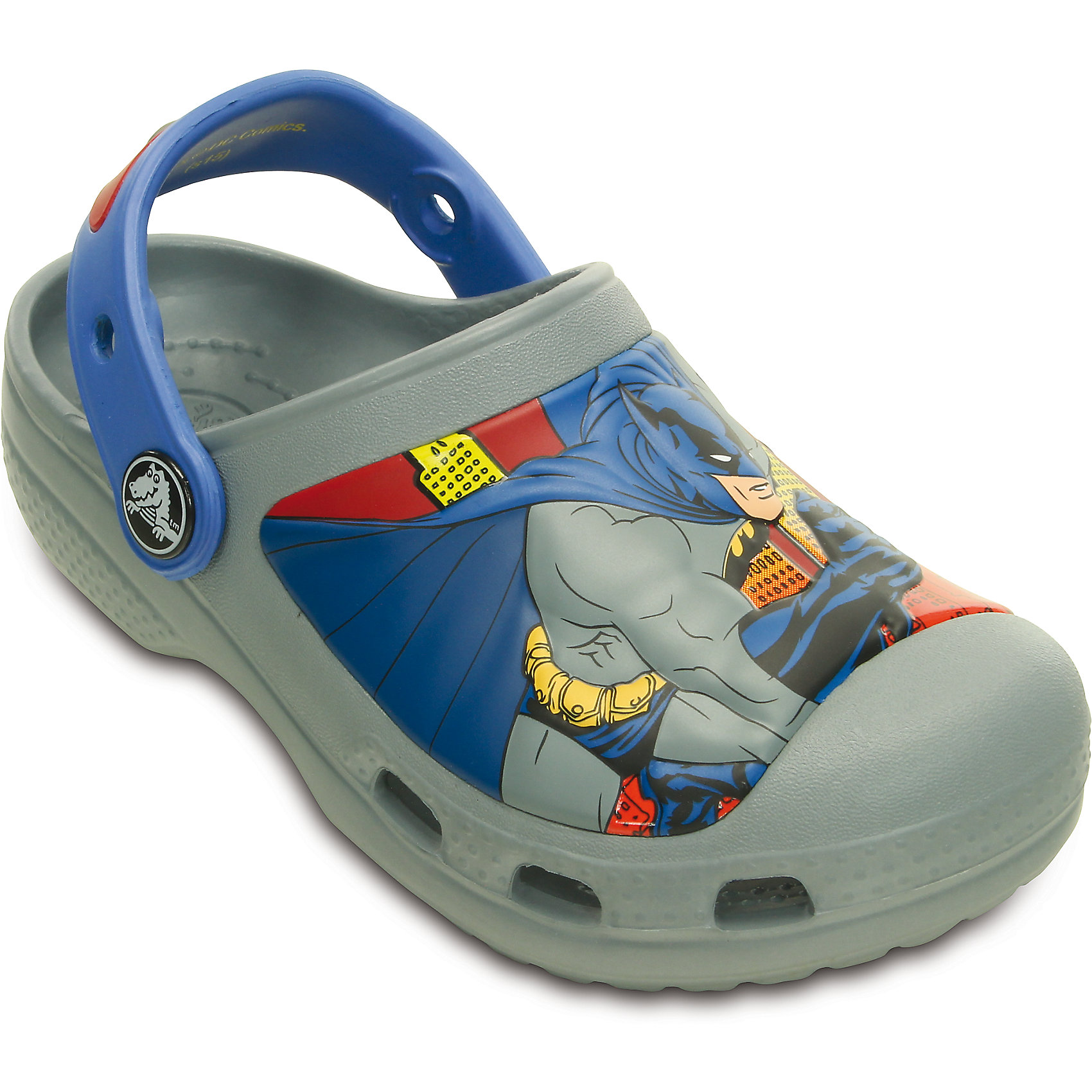 Сабо Creative Crocs Batman Clog Crocs Сабо Creative Crocs Batman Clog CrocsПляжная обувь<br>Характеристики товара:<br><br>• цвет: серый<br>• материал: 100% полимер Croslite™<br>• литая модель<br>• вентиляционные отверстия<br>• бактериостатичный материал<br>• пяточный ремешок фиксирует стопу<br>• толстая устойчивая подошва<br>• с принтом<br>• анатомическая стелька с массажными точками стимулирует кровообращение<br>• страна бренда: США<br>• страна изготовитель: Китай<br><br>Для правильного развития ребенка крайне важно, чтобы обувь была удобной. Такие сабо обеспечивают детям необходимый комфорт, а анатомическая стелька с массажными линиями для стимуляции кровообращения позволяет ножкам дольше не уставать. Сабо легко надеваются и снимаются, отлично сидят на ноге. Материал, из которого они сделаны, не дает размножаться бактериям, поэтому такая обувь препятствует образованию неприятного запаха и появлению болезней стоп. <br>Обувь от американского бренда Crocs в данный момент завоевала широкую популярность во всем мире, и это не удивительно - ведь она невероятно удобна. Её носят врачи, спортсмены, звёзды шоу-бизнеса, люди, которым много времени приходится бывать на ногах - они понимают, как важна комфортная обувь. Продукция Crocs - это качественные товары, созданные с применением новейших технологий. Обувь отличается стильным дизайном и продуманной конструкцией. Изделие производится из качественных и проверенных материалов, которые безопасны для детей.<br><br>Сабо от торговой марки Crocs можно купить в нашем интернет-магазине.<br><br>Ширина мм: 225<br>Глубина мм: 139<br>Высота мм: 112<br>Вес г: 290<br>Цвет: серый<br>Возраст от месяцев: 12<br>Возраст до месяцев: 15<br>Пол: Мужской<br>Возраст: Детский<br>Размер: 21/22,31/32,27/28,29/30,23/24,25/26<br>SKU: 4828023