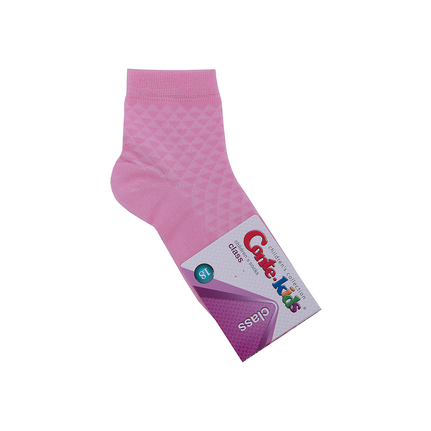 Носки для девочки Conte-kids Носки для девочки Conte-kidsНоски<br>Детские носки известной марки Conte-kids.<br>- Мягкие, эластичные, удобные и практичные.<br>- От белорусского производителя. <br>- Для девочек и мальчиков. <br><br>Состав: 50% - хлопок, 47,2% - полиамид, 2,8% - эластан.<br><br>Ширина мм: 87<br>Глубина мм: 10<br>Высота мм: 105<br>Вес г: 115<br>Цвет: розовый<br>Возраст от месяцев: 60<br>Возраст до месяцев: 84<br>Пол: Женский<br>Возраст: Детский<br>Размер: 18<br>SKU: 4830290