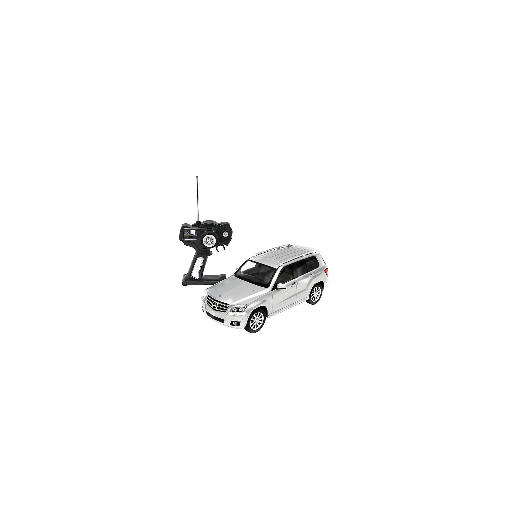 Машина MERCEDES GLK, 1:14, со светом, р/у, RASTAR, серебристый Машина MERCEDES GLK, 1:14, со светом, р/у, RASTAR, серебристыйСтильный и мощный внедорожник, выполненный в масштабе 1:18 приведет в восторг любого мальчишку! Машина прекрасно детализирована, очень похожа на настоящий автомобиль, развивает скорость до 7 км/ч. Модель имеет четыре направления движения: вперед, назад, вправо и влево, работающие задние огни и стоп-сигналы. Дополнительная информация: - Материал: пластик, металл. - Размер: 33,4 x 13,3 x 13,8 см. - Максимальная скорость 7 км/ч. - Время непрерывной работы: 40 мин. - Масштаб: 1:14. - Комплектация: машинка; пульт управления. - Звуковые и световые эффекты. - Элемент питания: 5 ААА батареек, 1 крона (в комплект не входят). - Дистанция управления: до 45 м. Машину MERCEDES GLK, 1:14, со светом, р/у, RASTAR можно купить в нашем магазине.<br><br>Ширина мм: 220<br>Глубина мм: 460<br>Высота мм: 200<br>Вес г: 1450<br>Возраст от месяцев: 36<br>Возраст до месяцев: 144<br>Пол: Мужской<br>Возраст: Детский<br>SKU: 4838265