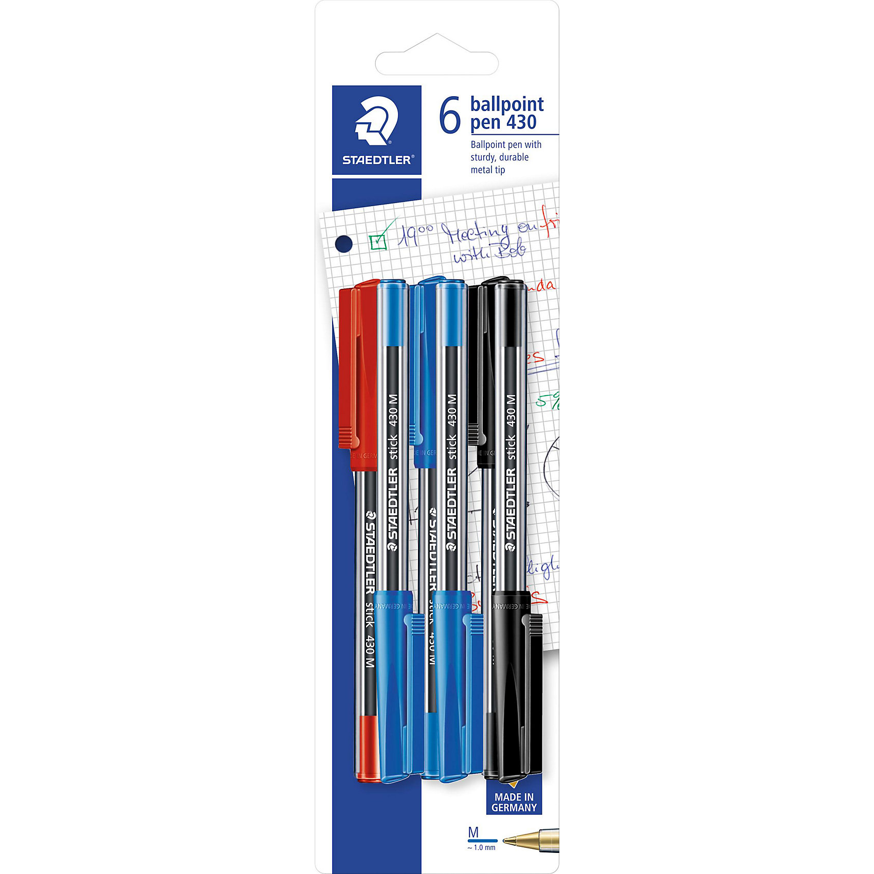 Staedtler Шариковая ручка Stick, 0,5мм, 6 шт. ручка шариковая maped 0 6 мм красная упаковка 50 шт