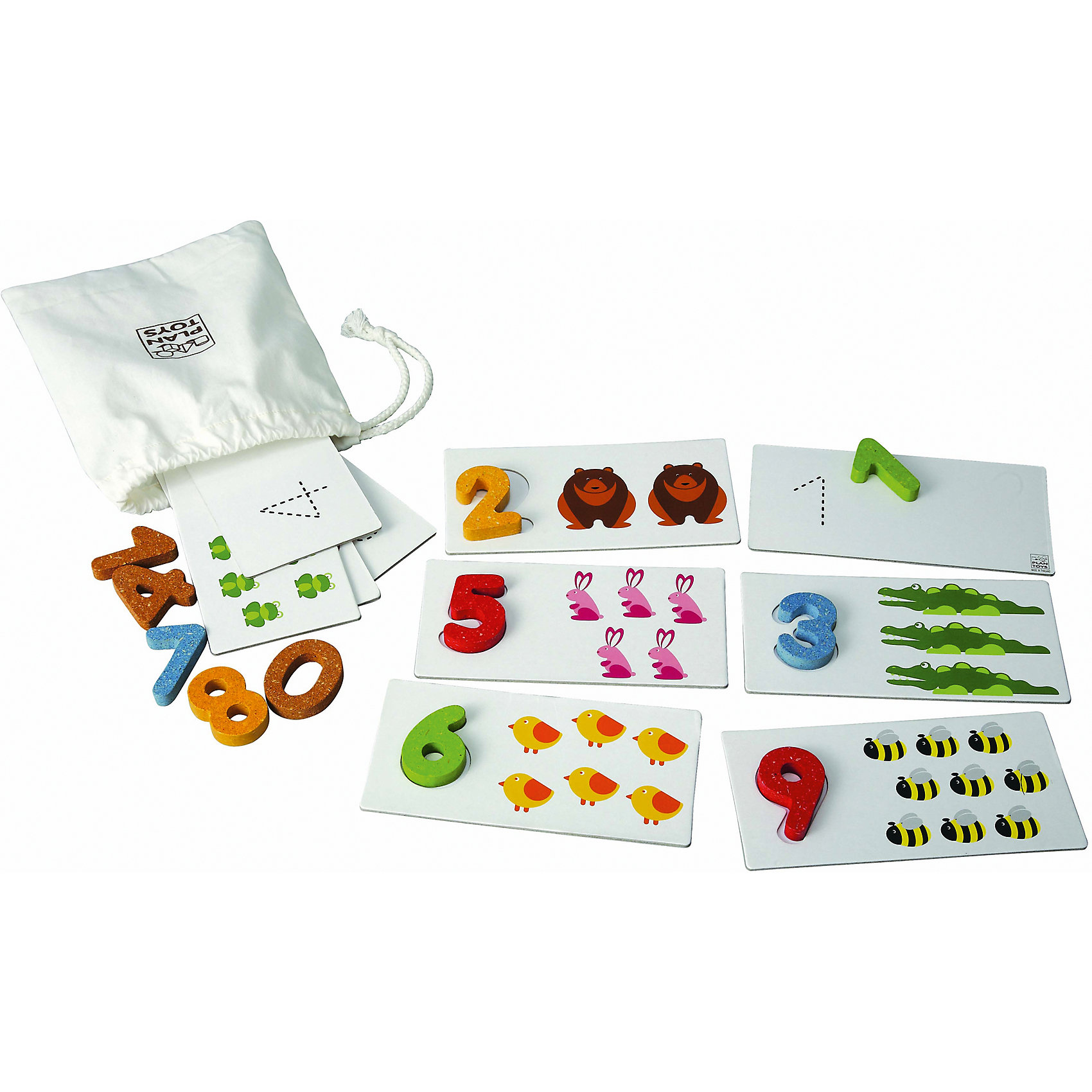 Игра Числа 1-10, Plan Toys Игра Числа 1-10, Plan ToysРазвивающие игры<br>Игра Числа активируют логическое мышление, и учит детей основным навыкам счета. Игра состоит из деревянных чисел и карточек с изображением животных, на обратной стороне которых пунктиром обозначено их количество, чтобы дети могли научиться писать цифры. Фигурки с цифрами имеют удобный размер, чтобы ребенок смог правильно разложить их по карточкам. Взрослые могут играть в эту игру с детьми, чтобы помочь малышам найти правильный номер.<br><br>Дополнительная информация:<br><br>-Размер игры: 17.0 х 8.5 см<br>-Материал: дерево<br>-Размер упаковки: 18.8 x 5.7 x 18.8 см<br><br>Игру Числа 1-10, Plan Toys можно купить в нашем интернет-магазине.<br><br>Ширина мм: 188<br>Глубина мм: 57<br>Высота мм: 19<br>Вес г: 400<br>Возраст от месяцев: 36<br>Возраст до месяцев: 1188<br>Пол: Унисекс<br>Возраст: Детский<br>SKU: 4862354