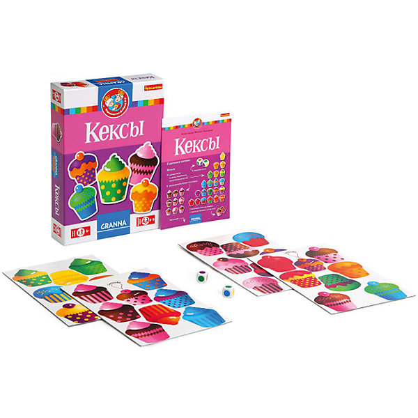 Настольная игра Кексы из серии Королевство добрых игр, Bondibon Настольная игра Кексы из серии Королевство добрых игр, BondibonСтратегические настольные игры<br>Эта настольная игра заинтересует детей яркими изображениями кексов. Правила игры предельно просты – два игрока бросают цветные игральные кости, если выпавший цвет присутствует на кексах, надо успеть забрать лакомство себе. Главная цель - опередить других соперников.<br><br>Дополнительная информация:<br><br>- Возраст: от 5 лет<br>- В комплекте: 2 игральные кости, 30 кексов, 2 кекса-кулона, инструкция<br>- Материал: бумага, пластик<br>- Размер упаковки: 18х5х27 см<br>- Вес: 0.41 кг<br><br>Настольную игру Кексы из серии Королевство добрых игр, Bondibon можно купить в нашем интернет-магазине.<br><br>Ширина мм: 189<br>Глубина мм: 53<br>Высота мм: 273<br>Вес г: 417<br>Возраст от месяцев: 60<br>Возраст до месяцев: 96<br>Пол: Унисекс<br>Возраст: Детский<br>SKU: 4864523