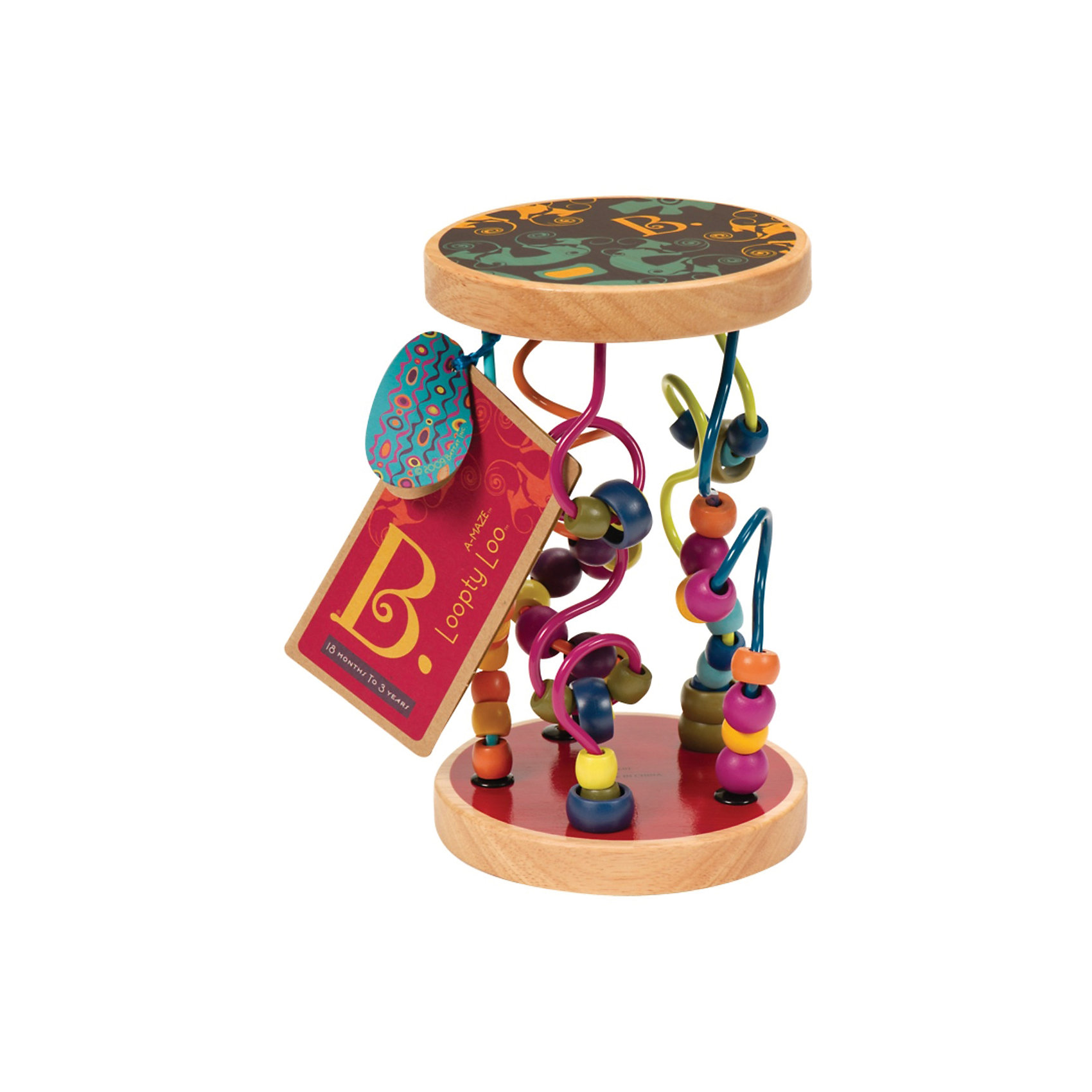 Игрушка Разноцветный лабиринт, B DOT Игрушка Разноцветный лабиринт, B DOTРазвивающие игрушки<br>Игрушка Разноцветный лабиринт, B DOT (Би Дот) – развивающая игрушка от канадской компании Battat. Торговый бренд B DOT (Би Дот) – это новое поколение игрушек, отличающихся своей многофункциональностью, яркостью и экологически безопасными материалами. <br>Игрушка Разноцветный лабиринт, B DOT (Би Дот) предназначена для детей от 1,5 лет. Представляет собой лабиринт, состоящий из 47 ярких деревянных бусин, нанизанных на цветные металлические стержни, которые тщательно и надежно закреплены с двух сторон на деревянных круглых основах-подставках. Игрушку можно ставить на основу и перебирать бусинки, также ее можно катать, при этом бусинки издают мягкие звуки, а можно, переворачивая, наблюдать, как бусинки сами передвигаются по извилистым металлическим прутикам.<br>Игрушка Разноцветный лабиринт, B DOT (Би Дот) способствует развитию мелкой моторики, тактильному восприятию, учит координации движений, оказывает влияние на цветовое и слуховое восприятие.<br> <br>Дополнительная информация:<br><br>- Вид игр: развивающие<br>- Предназначение: для дома<br>- Материал: пластик, металл, дерево<br>- Вес: 700 г<br>- Размер всей упаковки (Д*Ш*В): 20*13*13 см<br>- Пол: для девочек/для мальчиков<br>- Особенности ухода: разрешается протирать сухой губкой<br><br>Подробнее:<br><br>• Для детей в возрасте: от 1,5 лет<br>• Страна производитель: Китай<br>• Торговый бренд: B DOT<br><br>Игрушку Разноцветный лабиринт, B DOT (Би Дот), цвета в ассортименте можно купить в нашем интернет-магазине.<br><br>Ширина мм: 13<br>Глубина мм: 13<br>Высота мм: 20<br>Вес г: 700<br>Возраст от месяцев: 24<br>Возраст до месяцев: 2147483647<br>Пол: Унисекс<br>Возраст: Детский<br>SKU: 4871802
