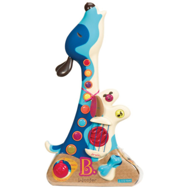 Игрушка Гитара, B DOT Игрушка Гитара, B DOTДетские музыкальные инструменты<br>Игрушка Гитара, B DOT (Би Дот) ? игрушка из серии музыкальных инструментов от канадского торгового бренда B DOT. Гитара выполнена из безопасного пластика в форме забавной собачки. На корпусе имеются струны, микшер и кнопки разных размеров и цветов, каждая из которых обладает своим функционалом – для проигрывание мелодий и песен, для регулировки звука, для переключения режимов. В музыкальной игрушке предусмотрено три режима игры: песни щенка, электрическая гитара и аккустическая. Всего в гитаре записано 29 песен, 9 из которых песни щенка. Кроме того, 8 кнопок позволяют сыграть свою авторскую мелодию. В комплекте с гитарой имеется сборник песен. <br>Гитара предназначена для детей в возрасте от 2 лет. Ее длина составляет 46 см. У гитары имеется ремень. Игра на гитаре способствует формированию музыкального слуха и чувства ритма, развивает координацию движений.<br><br>Дополнительная информация:<br><br>- Вид игр: музыкальные<br>- Предназначение: для дома, для детского сада<br>- Материал: пластик<br>- Цвет: голубой<br>- Длина гитары: 46 см<br>- Вес: 1 кг 300 г<br>- Пол: для мальчиков<br>- Особенности ухода: можно протирать сухой губкой<br><br>Подробнее:<br><br>• Для детей в возрасте: от 2 лет <br>• Страна производитель: Китай<br>• Торговый бренд: B DOT<br><br>Игрушку Гитара, B DOT (Би Дот) можно купить в нашем интернет-магазине.<br><br>Ширина мм: 46<br>Глубина мм: 24<br>Высота мм: 9<br>Вес г: 1300<br>Возраст от месяцев: 24<br>Возраст до месяцев: 2147483647<br>Пол: Унисекс<br>Возраст: Детский<br>SKU: 4871804