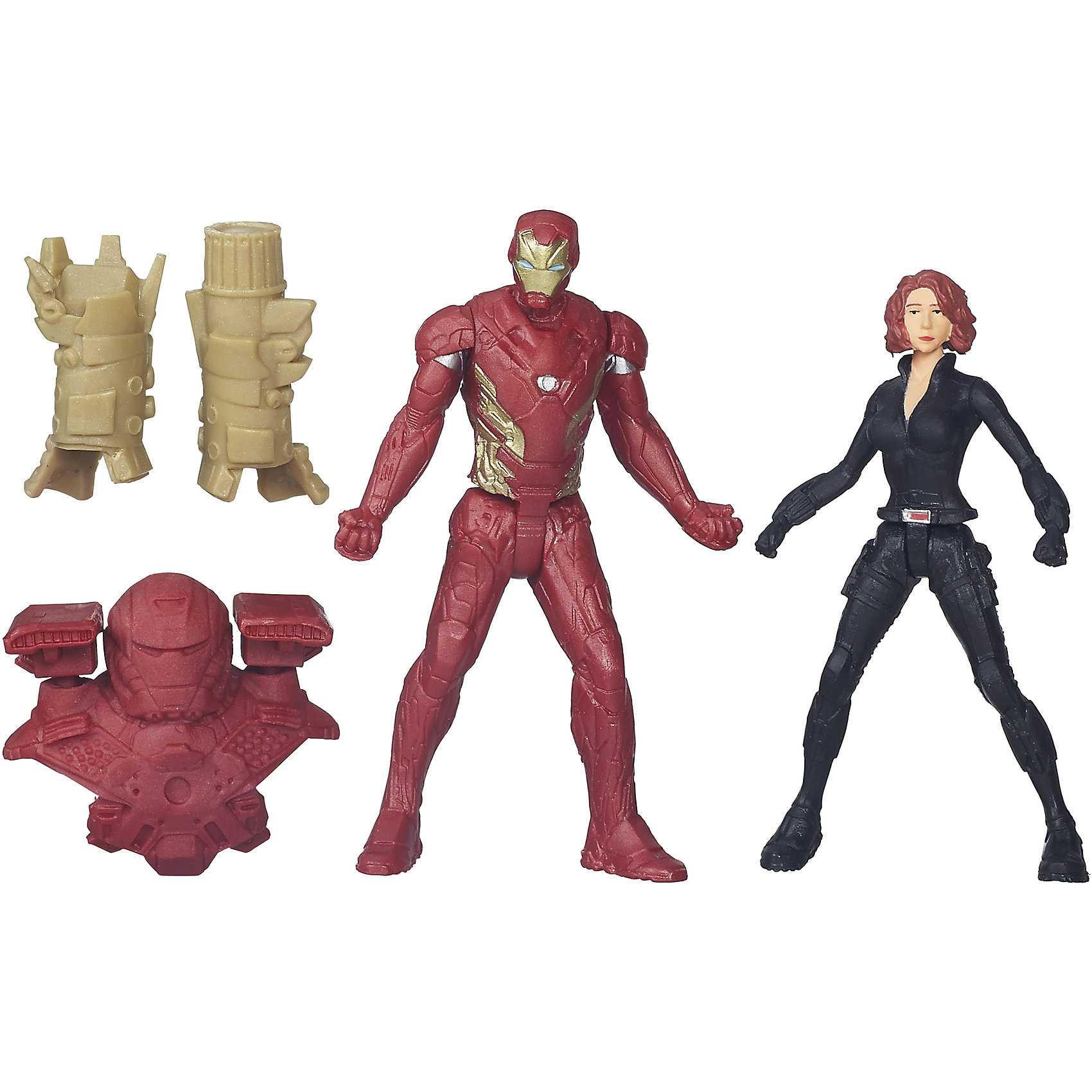 Набор из 2 фигурок Мстителей Iron Man vs Black Widow Набор из 2 фигурок Мстителей Iron Man vs Black WidowИгрушки<br>Набор из 2 фигурок Мстителей Iron Man vs Black Widow.<br><br>Характеристики:<br><br>- В комплекте: 2 фигурки, броня<br>- Высота фигурки: 6 см.<br>- Материал: высококачественный пластик<br>- Размер упаковки: 16x14x4 см.<br><br>Игровой набор из фигурок от Hasbro вызовет настоящий восторг у юного поклонника знаменитой вселенной Marvel. Фигурки изготовлены из высококачественного прочного пластика и выполнены в виде Железного человека и Черной вдовы. В комплекте с фигурками идут дополнительные аксессуары: элементы бронекостюма Железного человека. Игрушечные персонажи максимально соответствует своим прототипам с учетом особенностей образа каждого героя. Фигурки имеют по пять точек артикуляции, что позволяет придавать им необходимое положение во время игры. Имея в игровом арсенале этих персонажей, ребенок сможет разыграть множество увлекательнейших сюжетов. В них в очередной раз развернется отчаянная борьба за мир, и смелые герои вновь спасут его благодаря своей силе, ловкости и находчивости! Совместимо с Башней Мстителей.<br><br>Набор из 2 фигурок Мстителей Iron Man vs Black Widow можно купить в нашем интернет-магазине.<br><br>Ширина мм: 44<br>Глубина мм: 140<br>Высота мм: 159<br>Вес г: 50<br>Возраст от месяцев: 48<br>Возраст до месяцев: 144<br>Пол: Мужской<br>Возраст: Детский<br>SKU: 4874296