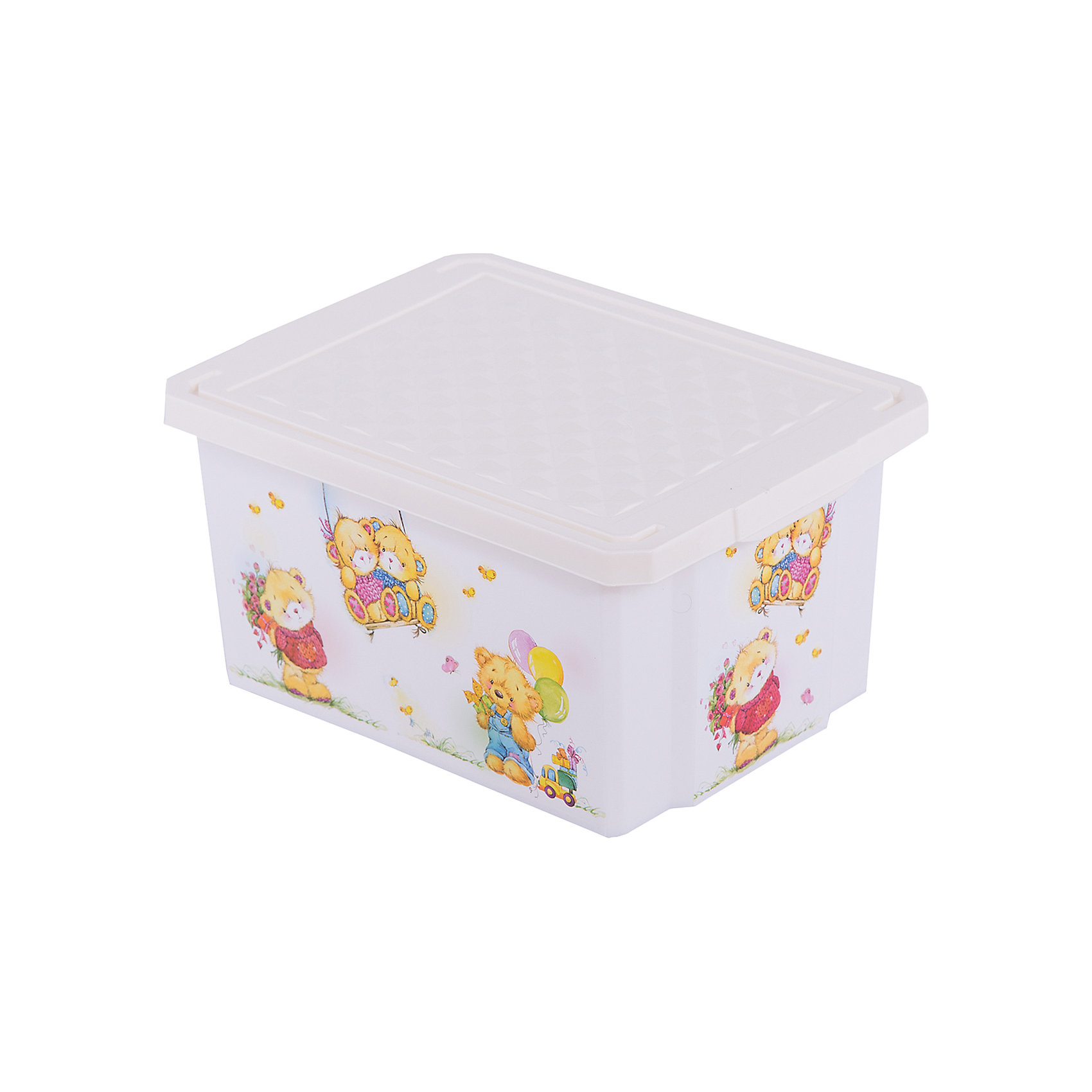 Ящик для хранения игрушек X-BOX Bears 17л, Little Angel, слоновая кость Ящик для хранения игрушек X-BOX Bears 17л, Little Angel, слоновая костьПорядок в детской<br>Ящик для хранения игрушек X-BOX Bears 17 л, Little Angel, слоновая кость изготовлен отечественным производителем . Выполненный из высококачественного пластика, устойчивого к внешним повреждениям и изменению цвета, ящик станет не только необходимым предметом для хранения детских игрушек и принадлежностей, но и украсит детскую комнату своим ярким дизайном. По бокам ящика с помощью инновационной технологии нанесены картинки, изображающие милых медвежат.<br>Ящик оснащен крышкой, что защитит хранящиеся в нем предметы от пыли. Компактный размер ящика идеально подходит для хранения принадлежностей для детского творчества: рисования, лепки, аппликации или рукоделия. <br>Ящик для хранения игрушек X-BOX Bears 17 л, Little Angel, слоновая кость достаточно прост в уходе, его можно протирать влажной губкой или мыть в теплой воде. <br><br>Дополнительная информация:<br><br>- Предназначение: для дома<br>- Цвет: слоновая кость, розовый<br>- Пол: для девочки<br>- Материал: пластик<br>- Размер (Д*Ш*В): 40,5*30,5*21 см<br>- Объем: 17 л<br>- Вес: 661 г<br>- Особенности ухода: разрешается мыть теплой водой<br><br>Подробнее:<br><br>• Для детей в возрасте: от 2 лет и до 7 лет<br>• Страна производитель: Россия<br>• Торговый бренд: Little Angel<br><br>Ящик для хранения игрушек X-BOX Bears 17 л, Little Angel, слоновая кость можно купить в нашем интернет-магазине.<br><br>Ширина мм: 405<br>Глубина мм: 305<br>Высота мм: 210<br>Вес г: 661<br>Возраст от месяцев: 24<br>Возраст до месяцев: 84<br>Пол: Унисекс<br>Возраст: Детский<br>SKU: 4881777