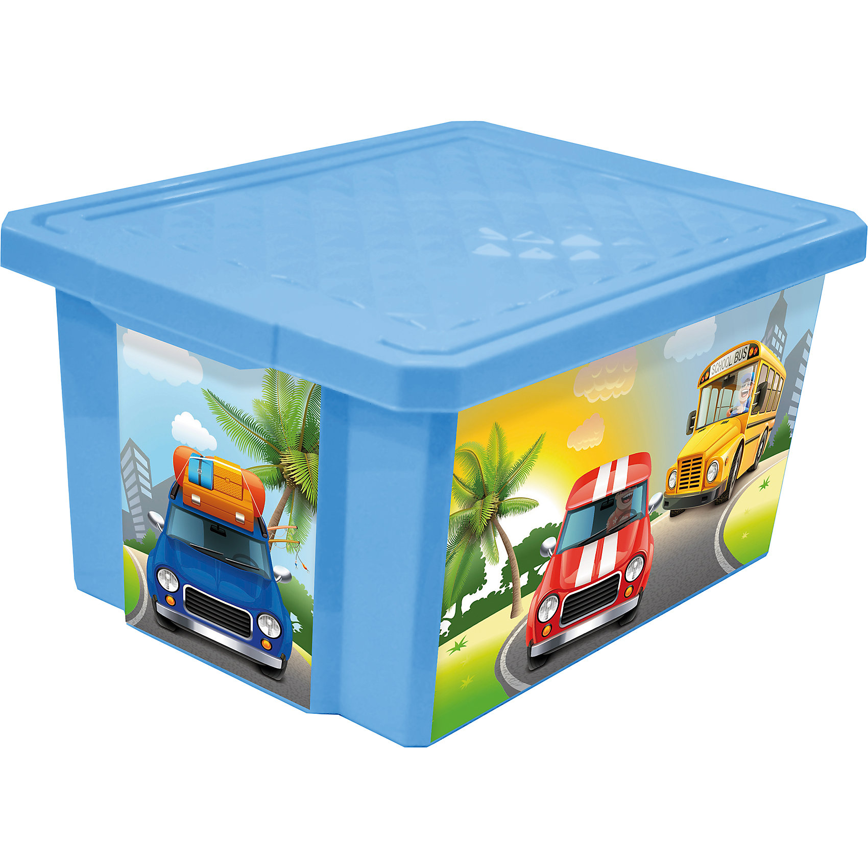 Ящик для хранения игрушек X-BOX City Cars 57л на колесах, Little Angel, голубой небесный Ящик для хранения игрушек X-BOX City Cars 57л на колесах, Little Angel, голубой небесныйПорядок в детской<br>Ящик для хранения игрушек X-BOX City Cars 57 л на колесах, Little Angel, голубой небесный изготовлен отечественным производителем . Выполненный из высококачественного пластика, устойчивого к внешним повреждениям и изменению цвета, ящик станет не только необходимым предметом для хранения детских игрушек и принадлежностей, но и украсит детскую комнату своим ярким дизайном. Он выполнен в голубом цвете, по бокам нанесены устойчивые к повреждению картинки городского транспорта. Ящик оснащен крышкой, что защитит хранящиеся в нем предметы от пыли. Ящик оснащен колесиками, что позволяет его легко передвигать по помещению даже ребенку.<br>Ящик для хранения игрушек X-BOX City Cars 57 л на колесах, Little Angel, голубой небесный достаточно прост в уходе, его можно протирать влажной губкой или мыть в теплой воде. <br><br>Дополнительная информация:<br><br>- Предназначение: для дома<br>- Цвет: голубой небесный<br>- Пол: для мальчика<br>- Материал: пластик<br>- Размер (Д*Ш*В): 61*40,5*33 см<br>- Объем: 57 л<br>- Вес: 1 кг 956 г<br>- Особенности ухода: разрешается мыть теплой водой<br><br>Подробнее:<br><br>• Для детей в возрасте: от 2 лет и до 7 лет<br>• Страна производитель: Россия<br>• Торговый бренд: Little Angel<br><br>Ящик для хранения игрушек X-BOX City Cars 30 л на колесах, Little Angel, голубой небесный можно купить в нашем интернет-магазине.<br><br>Ширина мм: 610<br>Глубина мм: 405<br>Высота мм: 330<br>Вес г: 1956<br>Возраст от месяцев: 24<br>Возраст до месяцев: 84<br>Пол: Мужской<br>Возраст: Детский<br>SKU: 4881781