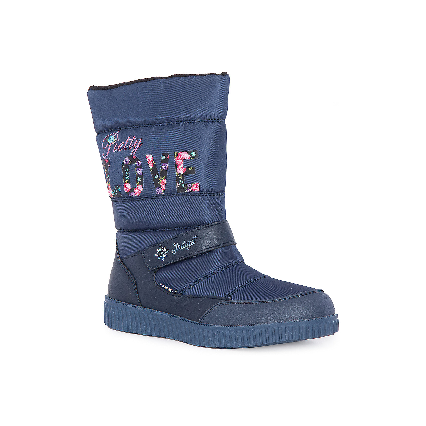 Дутики для девочки Indigo kids Дутики для девочки Indigo kidsДутики<br>Характеристики товара:<br><br>• цвет: синий<br>• материал верха: искусственная кожа, текстиль<br>• материал подошвы: полимер<br>• материал подкладки: шерсть<br>• декорированы принтом<br>• застежка: молния<br>• устойчивая подошва<br>• страна бренда: Российская Федерация<br>• страна изготовитель: Китай<br><br>Сапоги для холодной погоды - это удобно и модно! Для детской обуви крайне важно, чтобы она была комфортной и качественной. Такие сапоги обеспечивают детям необходимый комфорт, а подкладка создает особый микроклимат. Подошва - устойчивая, рифленая. Сапоги легко надеваются и снимаются, отлично сидят на ноге. Модель легкая и продуманная.<br>Обувь от бренда Indigo kids в данный момент завоевала широкую популярность среди российских покупателей, и это не удивительно - ведь она очень качественная и удобная. Продукция компании - это действительно продуманные товары, созданные с применением новейших технологий. Обувь отличается модным дизайном и тщательно разработанной конструкцией. Изделие производится из качественных и проверенных материалов, которые безопасны для детей. <br><br>Сапоги для девочки от торговой марки Indigo kids можно купить в нашем интернет-магазине.<br><br>Ширина мм: 257<br>Глубина мм: 180<br>Высота мм: 130<br>Вес г: 420<br>Цвет: синий<br>Возраст от месяцев: 144<br>Возраст до месяцев: 156<br>Пол: Женский<br>Возраст: Детский<br>Размер: 36,31,32,33,34,35<br>SKU: 4886112