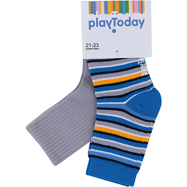 Носки, 2 пары для мальчика PlayToday Носки, 2 пары для мальчика PlayTodayНоски<br>Носки, 2 пары для мальчика от известного бренда PlayToday.<br>Комплект из двух пар уютных хлопковых носочков на каждый день. Верх на мягкой резинке.<br>Состав:<br>75% хлопок, 22% нейлон, 3% эластан<br><br>Ширина мм: 87<br>Глубина мм: 10<br>Высота мм: 105<br>Вес г: 115<br>Цвет: разноцветный<br>Возраст от месяцев: 15<br>Возраст до месяцев: 24<br>Пол: Мужской<br>Возраст: Детский<br>Размер: 14,18,16<br>SKU: 4896868
