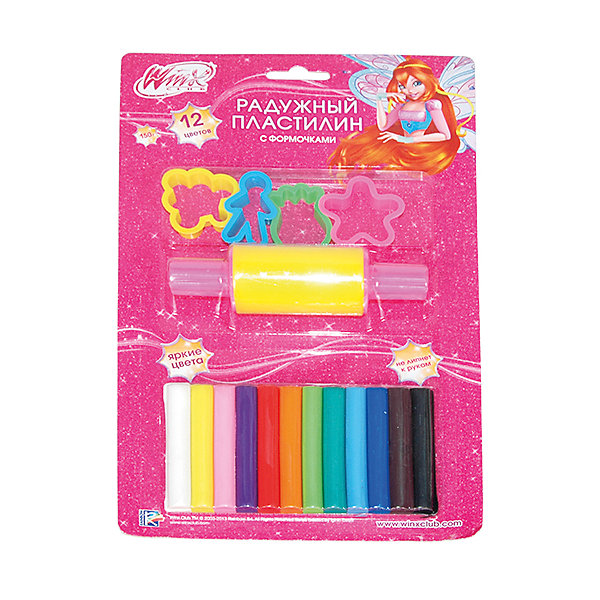 Пластилин с формочками, Winx Club, 12 цветов Пластилин с формочками, Winx Club, 12 цветовWinx Club<br>Помимо яркого пластилина, в набор Winx Club входят формочки и скалка, чтобы лепить стало еще интереснее. Пластилин прекрасно подойдет и для опытных, и для начинающих скульпторов. Легко мнется и не оставляет следов.<br>Дополнительная информация:<br>-в наборе: радужный пластилин 12 цветов, 4 формочки, скалка<br>Сказочный персонаж: Winx Club<br>-вес: 240 грамм<br>-размер упаковки: 19х30х3 см<br>Пластилин с формочками Winx Club можно приобрести в нашем интернет-магазине.<br><br>Ширина мм: 30<br>Глубина мм: 300<br>Высота мм: 190<br>Вес г: 240<br>Возраст от месяцев: 36<br>Возраст до месяцев: 84<br>Пол: Женский<br>Возраст: Детский<br>SKU: 4915460