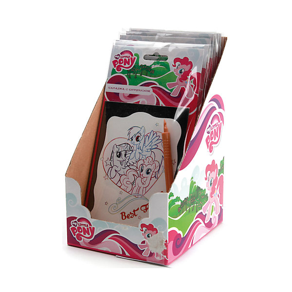 Набор Царапка с сюрпризом, My Little Pony Набор Царапка с сюрпризом, My Little PonyГравюры для детей<br>Потрясающий набор Царапка с сюрпризом в стиле мультфильма My Little Pony непременно понравится девочке. Создать яркую картинку можно с помощью специальной палочки. Готовую работу приятно будет повесить в детской комнате или оставить в подарок близкому человеку.<br>Дополнительная информация:<br>-в наборе: картинка-основа, специальная ручка<br>Сказочный персонаж: My Little Pony<br>-вес: 40 грамм<br>-размер упаковки: 12х14х22 см<br>Набор Царапка с сюрпризом вы можете приобрести в нашем интернет-магазине.<br><br>Ширина мм: 220<br>Глубина мм: 140<br>Высота мм: 120<br>Вес г: 40<br>Возраст от месяцев: 60<br>Возраст до месяцев: 108<br>Пол: Женский<br>Возраст: Детский<br>SKU: 4915521