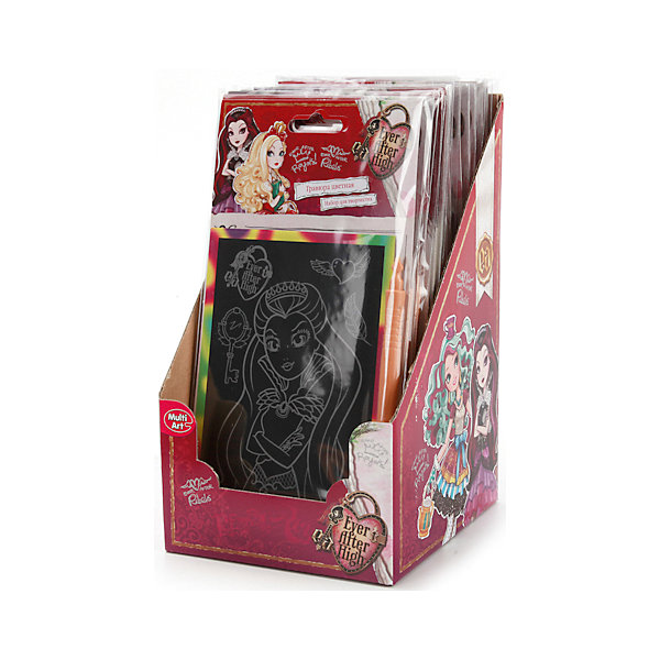 Гравюра, Ever After High, в ассортименте Гравюра, Ever After High, в ассортиментеГравюры для детей<br>Как в сказке, темная картинка превращается в очаровательный шедевр. Все это возможно с помощью серебряной гравюры и очарования волшебниц мультфильма Ever After High. Отличной вариант для детского творчества!<br>Дополнительная информация:<br>-в наборе: гравюра<br>Сказочный персонаж :Ever After High<br>-вес: 40 грамм<br>-размер упаковки: 12х21х14 см<br>Гравюру Ever After High вы можете купить в нашем интернет-магазине.<br>ВНИМАНИЕ! Данный артикул имеется в наличии в разных вариантах исполнения. Заранее выбрать определенный вариант нельзя. При заказе нескольких гравюр возможно получение одинаковых.<br><br>Ширина мм: 220<br>Глубина мм: 140<br>Высота мм: 120<br>Вес г: 40<br>Возраст от месяцев: 60<br>Возраст до месяцев: 108<br>Пол: Женский<br>Возраст: Детский<br>SKU: 4915543