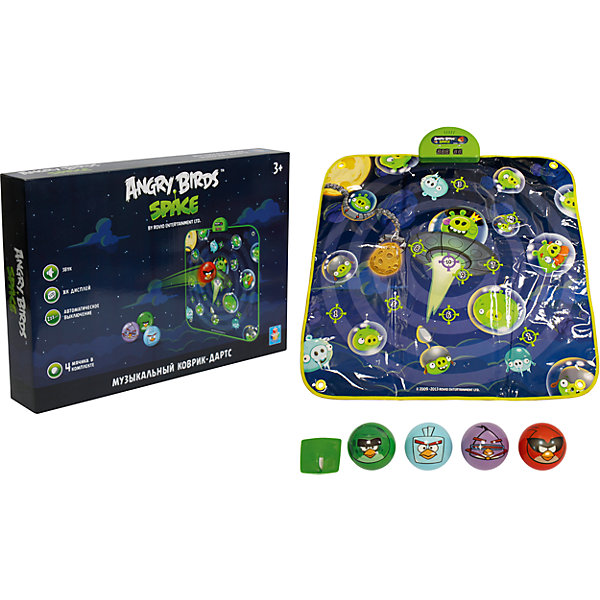 Музыкальный коврик-игра дартс, 4 мячика, Angry Birds Музыкальный коврик-игра дартс, 4 мячика, Angry BirdsТанцевальные коврики<br>Все дети обожают дартс! Сделать попадание в цель занятие веселее помогут герои игры Angry Birds. Яркий музыкальный коврик с их изображением и мячики позволяют играть на различных уровнях сложности. При попадании в цель раздастся звуковой сигнал - мелодии и звуки из популярной игры Angry Birds.<br>Такой коврик обязательно порадует ребенка! Игра с ним помогает детям развивать координацию движений и ловкость. Коврик сделан из качественных и безопасных для ребенка материалов.<br><br>Дополнительная информация:<br><br>цвет: разноцветный;<br>размер: 90 х 90 см;<br>вес: 900 г;<br>комплектация: коврик, 4 мячика;<br>работает от батареек.<br><br>Музыкальный коврик-игру, дартс, 4 мячика, Angry Birds можно купить в нашем магазине.<br><br>Ширина мм: 470<br>Глубина мм: 330<br>Высота мм: 80<br>Вес г: 1083<br>Возраст от месяцев: 36<br>Возраст до месяцев: 2147483647<br>Пол: Унисекс<br>Возраст: Детский<br>SKU: 4916377