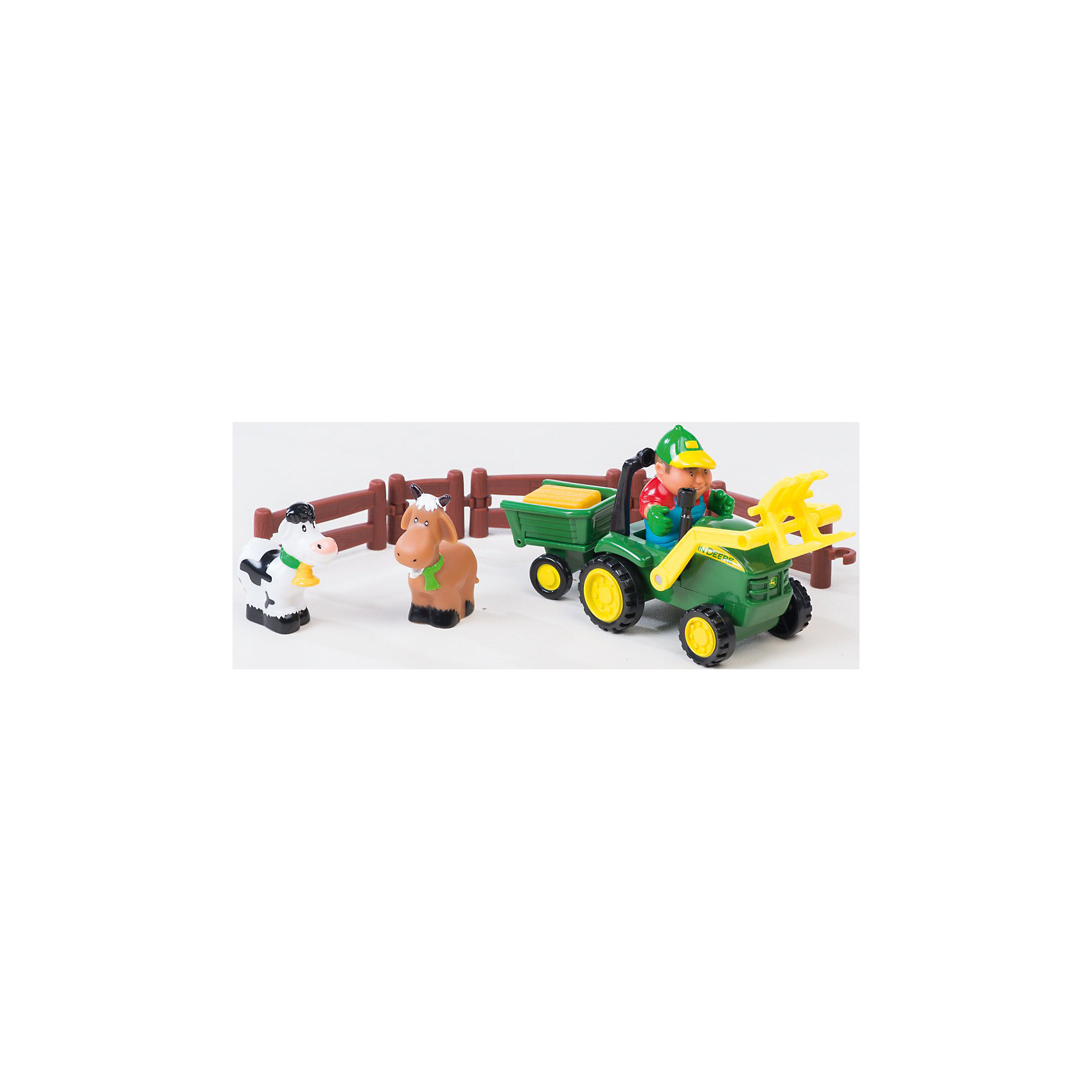 Игровой набор Погрузка урожая, Tomy, John Deere Игровой набор Погрузка урожая, Tomy, John DeereМашинки<br>Малыши стремятся узнавать что-то новое и учиться контактировать с окружающим пространством. Сделать процесс познавания мира для малышей - просто! Оригинальный игровой набор Погрузка урожая понравится любителям техники, животных или сельской тематики. В него входит трактор, фигурки фермера, коровы, лошади и аксессуары.<br>Этот набор надолго займет ребенка! Игра с ним помогает детям развивать мелкую моторику, внимательность и познавать мир. Обучающая игрушка сделана из качественных и безопасных для ребенка материалов.<br><br>Дополнительная информация:<br><br>цвет: разноцветный;<br>размер упаковки: 23 х 14 х 33 см;<br>комплектация: трактор, фигурки фермера, коровы, лошади и аксессуары;<br>вес: 155 г;<br>материал: пластик.<br><br>Погрузка урожая, Tomy, John Deere можно купить в нашем магазине.<br><br>Ширина мм: 330<br>Глубина мм: 140<br>Высота мм: 230<br>Вес г: 155<br>Возраст от месяцев: 36<br>Возраст до месяцев: 2147483647<br>Пол: Унисекс<br>Возраст: Детский<br>SKU: 4918476