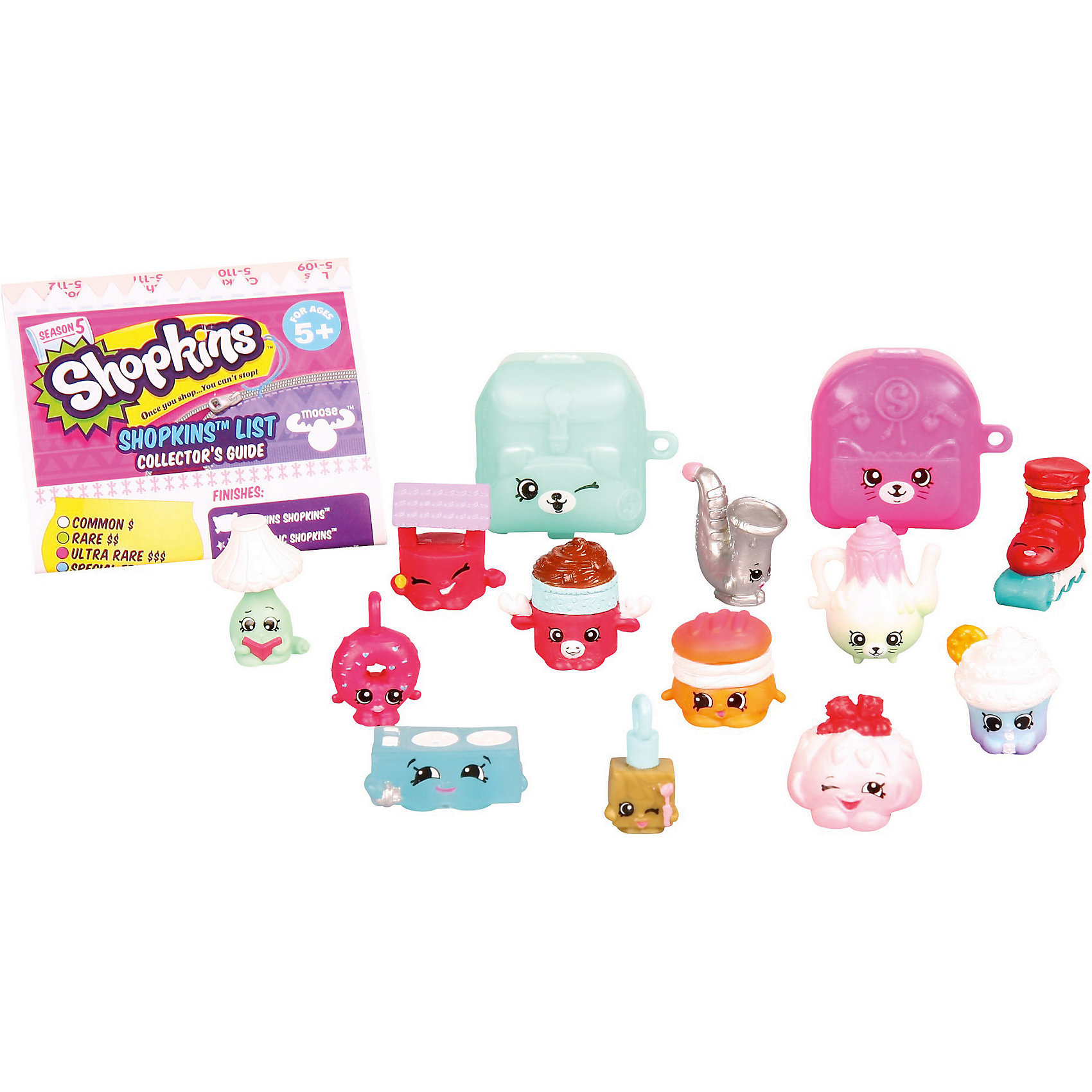 Набор 12 фигурок с аксессуарами, 5 серия, Shopkins Набор 12 фигурок с аксессуарами, 5 серия, ShopkinsИгрушечные продукты питания<br>Современные дети обожают мультфильм Shopkins! Их порадует возможность собрать целую коллекцию из персонажей мультика! Герои продаются в блистере, но заранее угадать - кто попадется в этот раз, невозможно. В наборе - двенадцать фигурок с аксессуарами. Также в наборе - резиновый браслет для шармов и два симпатичных шарма-подвески. Герои произведены из высококачественных материалов и соответствует стандартам безопасности. Игрушка имеет компактный размер, поэтому может сопровождать своего владельца в дороге или на прогулках!<br><br>Дополнительная информация:<br><br>цвет: разноцветный;<br>материал: пластик;<br>высота: 2,5 см;<br>комплектация: 12 фигурок, браслет для шармов, шарм-подвеска (2 шт).<br><br>Набор 12 фигурок с аксессуарами, 5 серия, Shopkins можно купить в нашем магазине.<br><br>Ширина мм: 200<br>Глубина мм: 50<br>Высота мм: 260<br>Вес г: 190<br>Возраст от месяцев: 60<br>Возраст до месяцев: 120<br>Пол: Женский<br>Возраст: Детский<br>SKU: 4924459