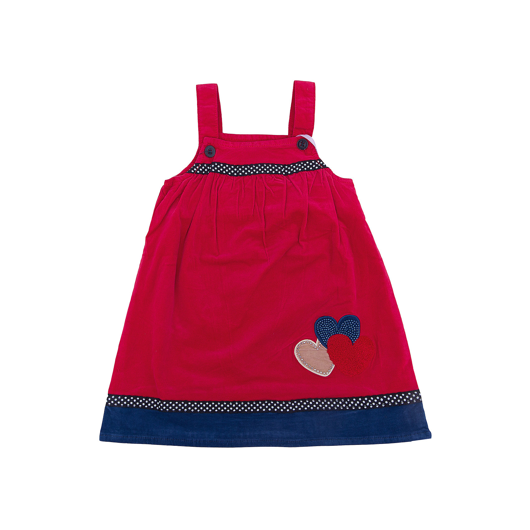 Сарафан для девочки Sweet Berry Сарафан для девочки Sweet BerryПлатья<br>Такая модель сарафана для девочки отличается модным дизайном с контрастным декором. Удачный крой обеспечит ребенку комфорт и тепло. Сарафан отлично сидит на ребенке. Он станет отличной базовой вещью для гардероба. Натуральный хлопок в составе материала обеспечит коже возможность дышать и не вызовет аллергии.<br>Одежда от бренда Sweet Berry - это простой и выгодный способ одеть ребенка удобно и стильно. Всё изделия тщательно проработаны: швы - прочные, материал - качественный, фурнитура - подобранная специально для детей. <br><br>Дополнительная информация:<br><br>цвет: красный;<br>вельвет;<br>материал: 98% хлопок, 2% эластан;<br>декорирован аппликацией.<br><br>Сарафан для девочки от бренда Sweet Berry можно купить в нашем интернет-магазине.<br><br>Ширина мм: 236<br>Глубина мм: 16<br>Высота мм: 184<br>Вес г: 177<br>Цвет: красный<br>Возраст от месяцев: 24<br>Возраст до месяцев: 36<br>Пол: Женский<br>Возраст: Детский<br>Размер: 98,80,86,92<br>SKU: 4931383