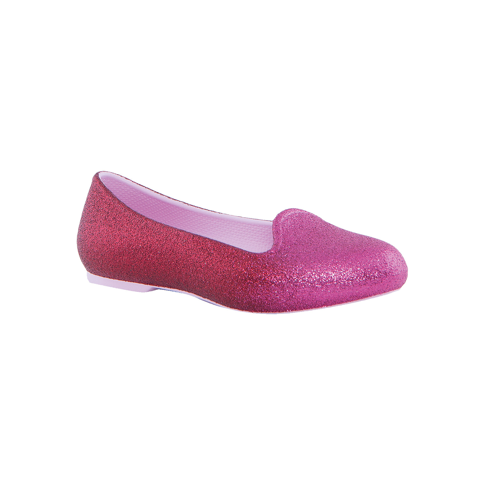 Туфли Eve Sparkle Flat K для девочки Crocs Туфли Eve Sparkle Flat K для девочки CrocsТуфли<br>Характеристики товара:<br><br>• цвет: розовый<br>• материал: верх - текстиль, низ - 100% полимер Croslite™<br>• блестки<br>• антискользящая подошва<br>• бактериостатичный материал<br>• стильный дизайн<br>• устойчивая подошва<br>• страна бренда: США<br>• страна изготовитель: Китай<br><br>Для правильного развития ребенка крайне важно, чтобы обувь была удобной. Такие туфли обеспечивают детям необходимый комфорт, а удобная стелька позволяет ножкам дольше не уставать. Туфли легко надеваются и снимаются, отлично сидят на ноге. Материал, из которого они сделаны, не дает размножаться бактериям, поэтому такая обувь препятствует образованию неприятного запаха и появлению болезней стоп. <br>Обувь от американского бренда Crocs в данный момент завоевала широкую популярность во всем мире, и это не удивительно - ведь она невероятно удобна. Её носят врачи, спортсмены, звёзды шоу-бизнеса, люди, которым много времени приходится бывать на ногах - они понимают, как важна комфортная обувь. Продукция Crocs - это качественные товары, созданные с применением новейших технологий. Обувь отличается стильным дизайном и продуманной конструкцией. Изделие производится из качественных и проверенных материалов, которые безопасны для детей.<br><br>Туфли для девочки от торговой марки Crocs можно купить в нашем интернет-магазине.<br><br>Ширина мм: 225<br>Глубина мм: 139<br>Высота мм: 112<br>Вес г: 290<br>Цвет: розовый<br>Возраст от месяцев: 24<br>Возраст до месяцев: 24<br>Пол: Женский<br>Возраст: Детский<br>Размер: 25,34,27,28,29,30,26,31,33<br>SKU: 4940827