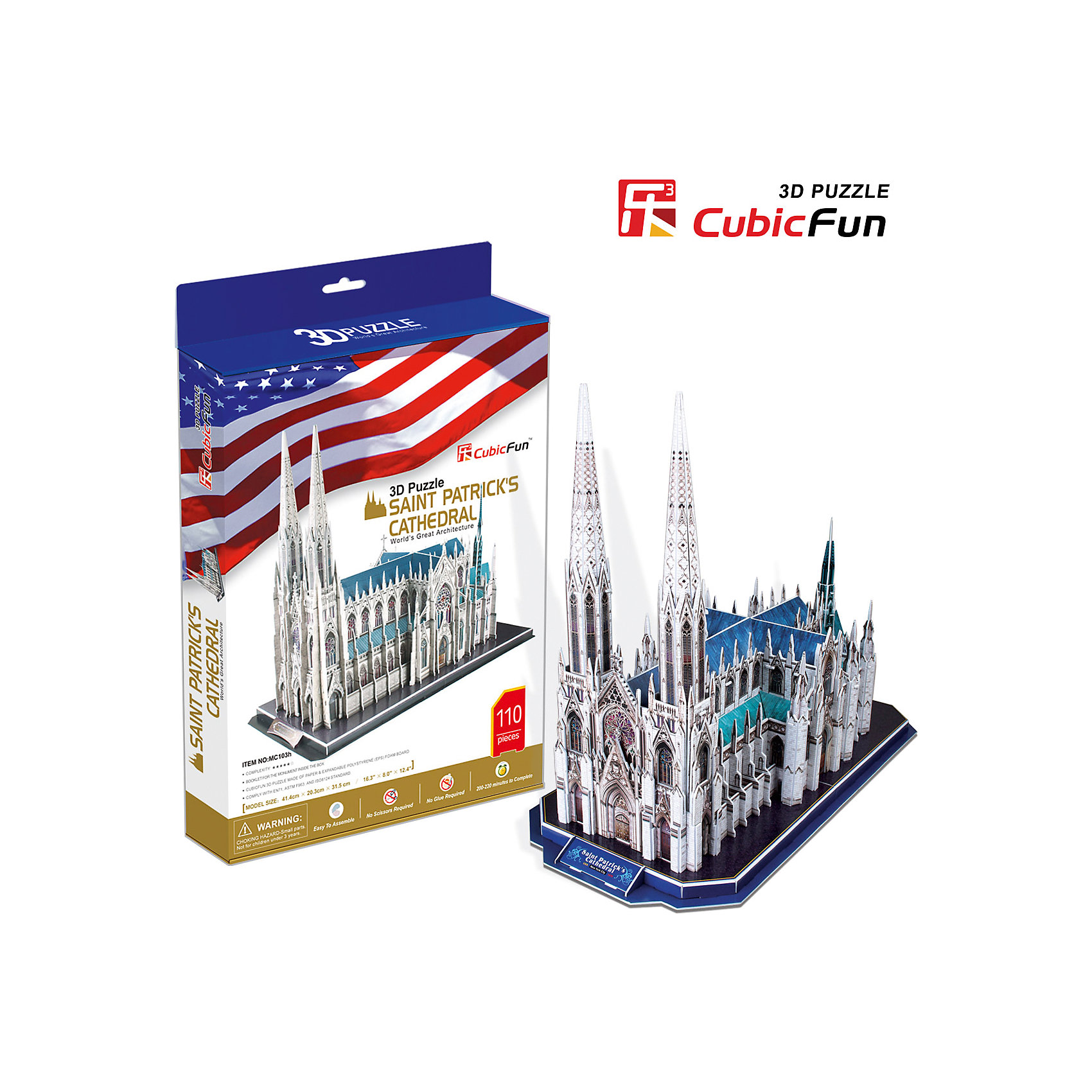 Пазл 3D Собор Святого Патрика (США), CubicFun Пазл 3D Собор Святого Патрика (США), CubicFun3D пазлы<br>Cubic Fun MC103h Кубик фан Собор Святого Патрика (США)<br>Собор Святого Патрика - католический храм в Нью-Йорке, выдающийся памятник неоготики. Собор внесён в регистр национальных исторических памятников США (англ. National Historic Landmark). Это самый большой, построенный в неоготическом стиле, католический храм США. Собор святого Патрика является кафедральным собором архиепархии Нью-Йорка.<br>Уровень сложности - 6.<br>Функции:<br>- помогает в развитии логики и творческих способностей ребенка;<br>- помогает в формировании мышления, речи, внимания, восприятия и воображения;<br>- развивает моторику рук;<br>- расширяет кругозор ребенка и стимулирует к познанию новой информации.<br>Практические характеристики:<br>- обучающая, яркая и реалистичная модель;<br>- идеально и легко собирается без инструментов;<br>- увлекательный игровой процесс;<br>- тематический ассортимент;<br>- новый качественный материал (ламинированный пенокартон).<br><br>Ширина мм: 40<br>Глубина мм: 300<br>Высота мм: 230<br>Вес г: 643<br>Возраст от месяцев: 72<br>Возраст до месяцев: 192<br>Пол: Унисекс<br>Возраст: Детский<br>SKU: 4951152