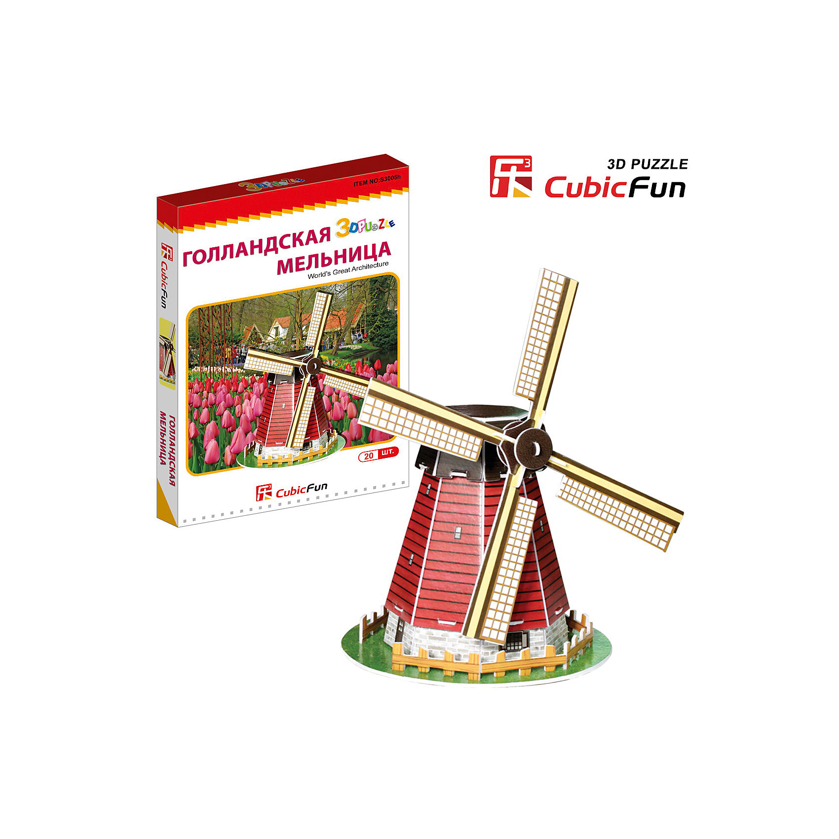 Пазл 3D Голландская мельница (мини серия), CubicFun Пазл 3D Голландская мельница (мини серия), CubicFunCubic Fun S3005 Кубик фан Голландская мельница (мини серия)<br>Голландская мельница не мелет зерно, она откачивает воду. Примерно в 1740 году для осушения польдеров была построена система из 19-ти ветряных мельниц. Эта группа мельниц является на данный момент крупнейшим сосредоточением старинных ветряных мельниц в Нидерландах. Ветряные мельницы являются одной из самых популярных туристических достопримечательностей в Голландии. В 1997 году комплекс ветряных мельниц в Киндердейке был занесен в список всемирного наследия ЮНЕСКО. <br>Уровень сложности- 2<br>Функции:<br>- помогает в развитии логики и творческих способностей ребенка;<br>- помогает в формировании мышления, речи, внимания, восприятия и воображения;<br>- развивает моторику рук;<br>- расширяет кругозор ребенка и стимулирует к познанию новой информации;<br>Практические характеристики:<br>- обучающая, яркая и реалистичная модель;<br>- идеально и легко собирается без инструментов;<br>- увлекательный игровой процесс;<br>- тематический ассортимент;<br>- новый качественный материал (ламинированный пенокартон).<br><br>Ширина мм: 20<br>Глубина мм: 160<br>Высота мм: 220<br>Вес г: 115<br>Возраст от месяцев: 72<br>Возраст до месяцев: 192<br>Пол: Унисекс<br>Возраст: Детский<br>SKU: 4951164