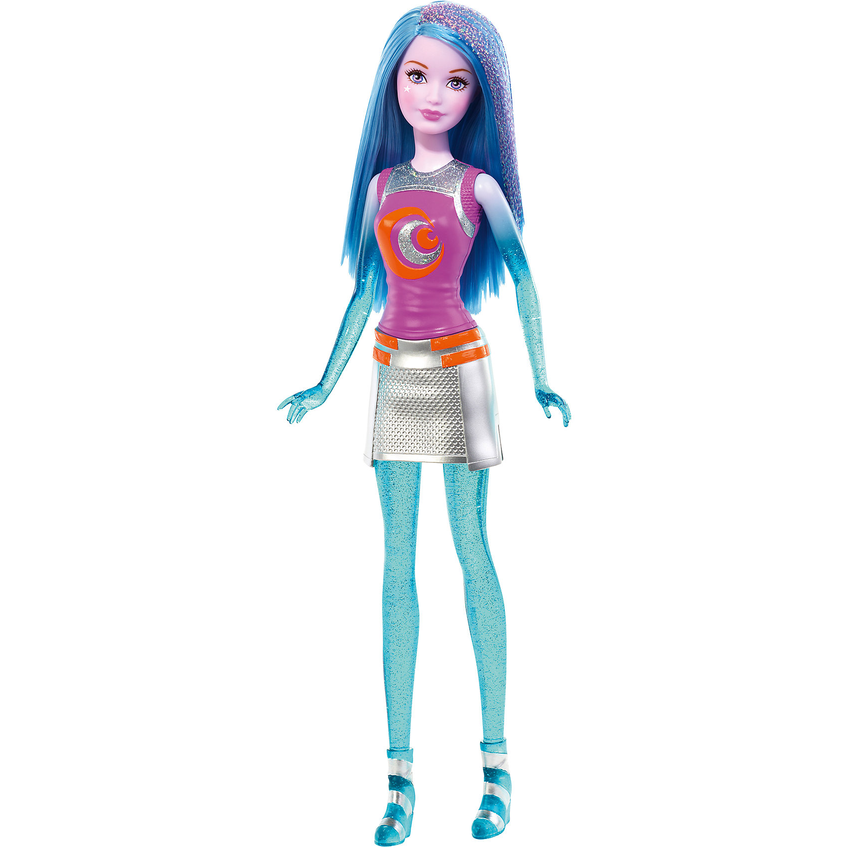 Кукла-сестра из серии Barbie и космическое приключение Кукла-сестра из серии Barbie и космическое приключениеПопулярные игрушки<br>Кукла-сестра из серии Barbie и космическое приключение- замечательная игрушка, созданная по мотивам одноименного мультфильма. Яркие и необычные героини новой серии - сестры-близнецы Карина и Шина, обладающие особенной властью над стихиями и имеющие телепатическую связь друг с другом. Эту куклу зовут Карина. Она выглядит очень необычно. Руки и ноги выполнены из прозрачного голубого материала с включением глиттеров, придающих таинственное мерцание , голубые волосы, украшенные блестящими фиолетовыми прядями, и огромные фиалковые глаза. У Карины спокойный естественный макияж, правую щеку украшает родинка в форме звезды. Одета кукла в пластиковый формованный лиф сиреневого цвета с символическим изображением месяца на груди и серебристым верхом, а также короткую пластиковую серебристую юбку. Обувь литая, изготовлена из прозрачного материала голубого цвета с блестками и украшена серебристыми полосами.<br>Дополнительная информация:<br>? Материал: пластик.<br>? Вес: 0,7 кг.<br>? Размер упаковки: 32 x12,5x6 см.<br>Куклу-сестру из серии Barbie и космическое приключение можно купить в нашем интернет- магазине.<br><br>Ширина мм: 60<br>Глубина мм: 125<br>Высота мм: 325<br>Вес г: 279<br>Возраст от месяцев: 36<br>Возраст до месяцев: 120<br>Пол: Женский<br>Возраст: Детский<br>SKU: 4953518