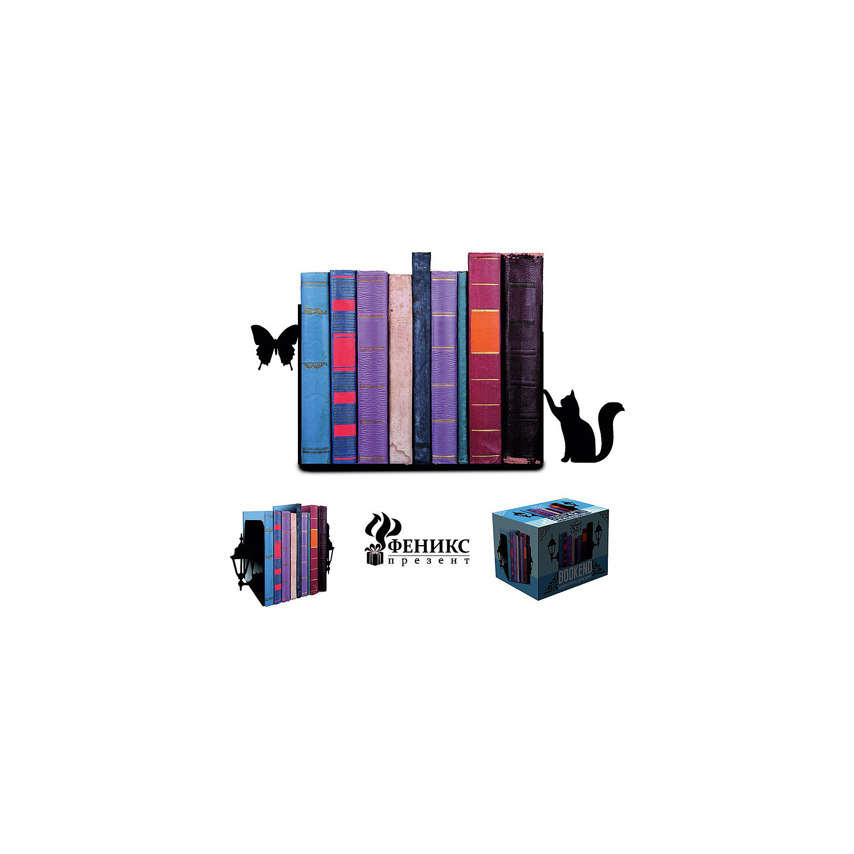Подставка-ограничитель для книг Кот и бабочка (15*8*12см, 2 шт) Подставка-ограничитель для книг Кот и бабочка (15*8*12см, 2 шт)Предметы интерьера<br>Оригинальная подставка-ограничитель для книг Кот и бабочка поможет вам не только поддерживать книжные ряды, но и станет прекрасным элементом декора. Подставка оснащена антискользящими подложками и украшена вставками в виде кота и бабочки. Отлично впишется в интерьер комнаты!<br><br>Дополнительная информация:<br>Материал: черный окрашенный металл с антискользящими подложками из ЭВА (этиленвинилацетат)<br>Цвет: черный<br>Размер: 15х8х12 см<br>В комплекте: 2 штуки<br>Вес: 530 грамм<br>Вы можете купить подставку-ограничитель для книг Кот и бабочка в нашем интернет-магазине.<br><br>Ширина мм: 340<br>Глубина мм: 380<br>Высота мм: 440<br>Вес г: 567<br>Возраст от месяцев: 84<br>Возраст до месяцев: 216<br>Пол: Унисекс<br>Возраст: Детский<br>SKU: 4957936