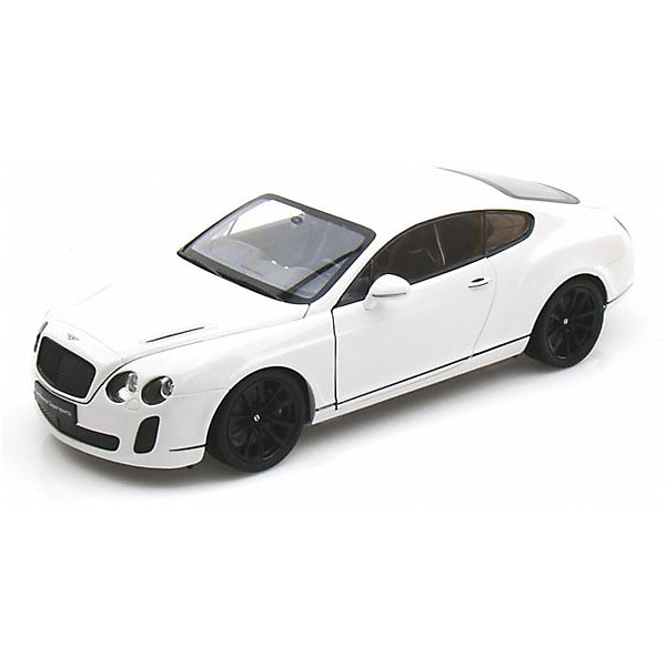 Модель машины 1:18 Bentley Continental Supersports, Welly Модель машины 1:18 Bentley Continental Supersports, WellyМашинки<br>Коллекционная модель машины Welly Bentley Continental Supersports, выполненная в масштабе 1:18. Эта респектабельная машина-купе выглядит очень современно и солидно, и по праву считается люксовой маркой.<br>Игрушка функциональна: вращаются колеса, открываются двери и капот. Тщательно детализирована: проработан интерьер салона и содержимое капота. Обратите внимание, машина представлена в цветовом ассортименте, выбранный вариант в поставке не гарантирован.<br><br>Ширина мм: 160<br>Глубина мм: 130<br>Высота мм: 330<br>Вес г: 1233<br>Возраст от месяцев: 36<br>Возраст до месяцев: 192<br>Пол: Мужской<br>Возраст: Детский<br>SKU: 4966478