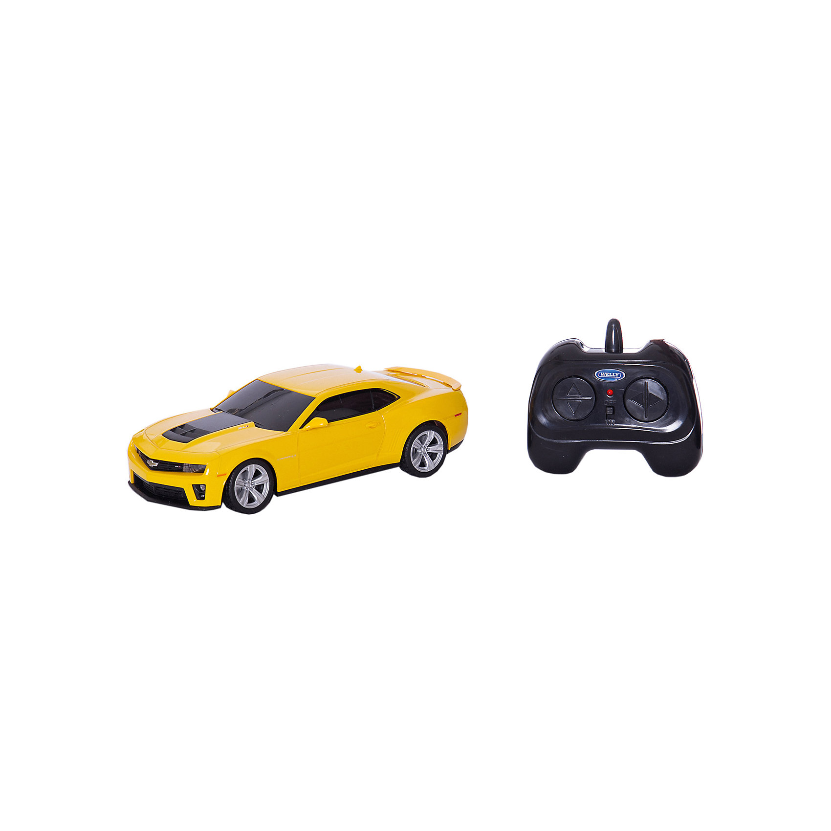 Модель машины 1:24 Chevrolet Camaro ZL1, р/у, Welly Модель машины 1:24 Chevrolet Camaro ZL1, р/у, WellyРадиоуправляемый транспорт<br>Модель машины 1:24 Chevrolet Camaro ZL1, р/у, Welly<br><br>Характеристики:<br><br>• Цвет: желтая<br>• Модель: Chevrolet Camaro ZL1<br>• Материал: пластик, металл<br>• Размер упаковки: 7х13х18 см<br>• Размер машинки: 13х4 см<br><br>Машинка полностью повторяет внешний вид настоящей машины Chevrolet Camaro ZL1. Она сможет дополнить коллекцию автомобилей или просто разнообразит игру ребенка. Игрушка сделана из качественного материала, который не только не вреден ребенку, но и очень крепок. В машинке открываются дверки и инерционный механизм. Кроме этого она оснащена звуковым и световым сопровождением.<br><br>Модель машины 1:24 Chevrolet Camaro ZL1, р/у, Welly можно купить в нашем интернет-магазине.<br><br>Ширина мм: 110<br>Глубина мм: 130<br>Высота мм: 260<br>Вес г: 496<br>Возраст от месяцев: 36<br>Возраст до месяцев: 192<br>Пол: Мужской<br>Возраст: Детский<br>SKU: 4966559