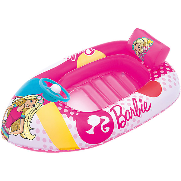 Надувная лодочка, Barbie, Bestway Надувная лодочка, Barbie, BestwayМатрасы и лодки<br>Характеристики товара:<br><br>• материал: винил<br>• размер: 114х71 см<br>• легкий материал<br>• надувная <br>• яркий цвет<br>• комфортная<br>• хорошо заметна на воде<br>• возраст: от 3 лет<br>• страна бренда: США, Китай<br>• страна производства: Китай<br><br>Это отличный способ научить малышей не бояться воды и обеспечить детям веселое времяпровождение! Лодка поможет ребенку больше времени проводить на воде.<br><br>Предмет сделан из прочного материала, но очень легкого - отлично держится на воде. Он легкий, его удобно брать с собой. Изделие произведено из качественных и безопасных для детей материалов.<br><br>Надувную лодочку, Barbie, от бренда Bestway (Бествей) можно купить в нашем интернет-магазине.<br><br>Ширина мм: 75<br>Глубина мм: 240<br>Высота мм: 230<br>Вес г: 633<br>Возраст от месяцев: 48<br>Возраст до месяцев: 96<br>Пол: Женский<br>Возраст: Детский<br>SKU: 4967576