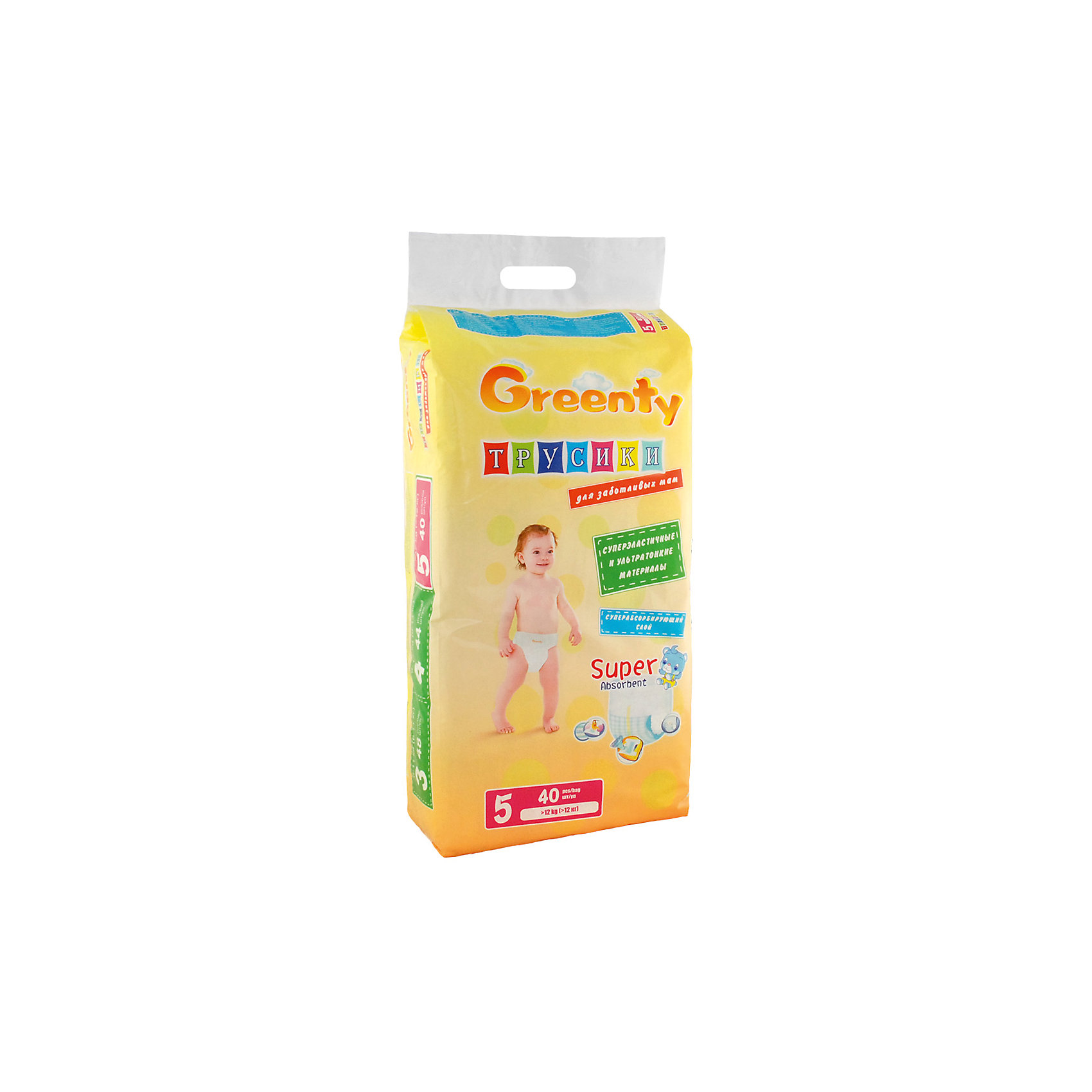 Greenty Подгузники-трусики Greenty 5, + 12 кг, 40 шт. подгузники детские greenty одноразовые подгузники трусики greenty 4 9 14 кг 44 шт