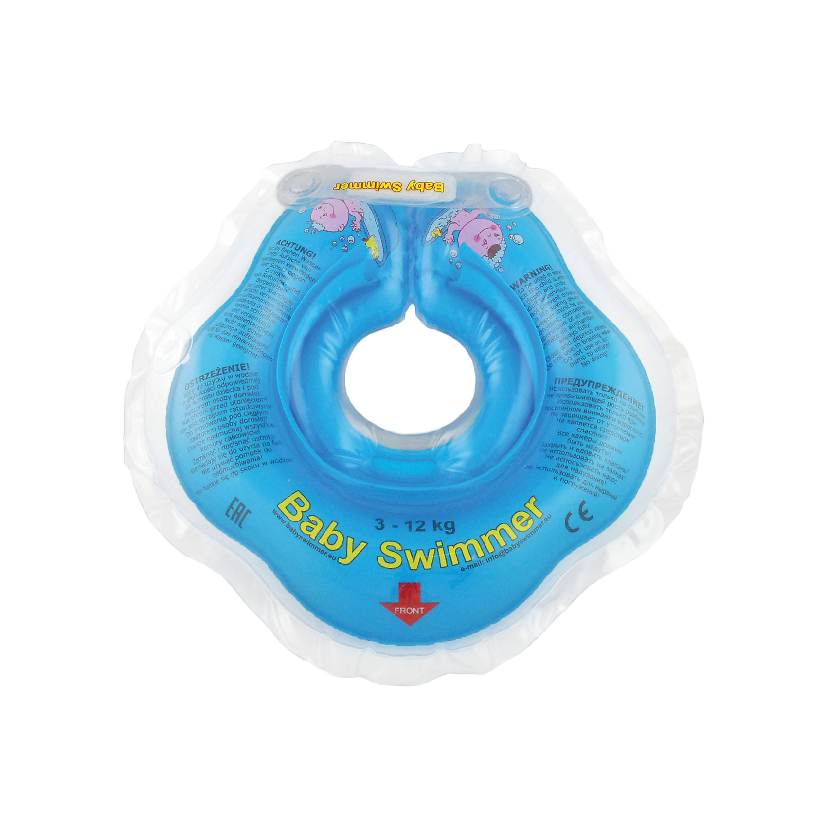 Круг для купания Baby Swimmer, голубой Круг для купания Baby Swimmer, голубойКупание младенца - ответственное и важное занятие. Круг для купания Baby Swimmer обеспечит безопасность процесса, избавит малыша от страха воды и сделает водные процедуры веселой игрой. У круга есть устройство, поддерживающее подбородок, что позволит избежать проглатывание воды малышом. У круга яркие цвета, необычный дизайн и веселые картинки по бокам, которые понравится всем детям. Все материалы, использованные при разработке и изготовлении круга для купания безопасны для использования, отвечают всем требованиям экологичности и качества детских товаров, а так же гипоаллергенны.<br><br>Дополнительная информация:<br><br>модель: Baby Swimmer;<br>цвет: голубой.<br><br>Круг для купания Baby Swimmer можно приобрести в нашем магазине.<br><br>Ширина мм: 150<br>Глубина мм: 40<br>Высота мм: 150<br>Вес г: 140<br>Возраст от месяцев: 0<br>Возраст до месяцев: 24<br>Пол: Унисекс<br>Возраст: Детский<br>SKU: 4968094
