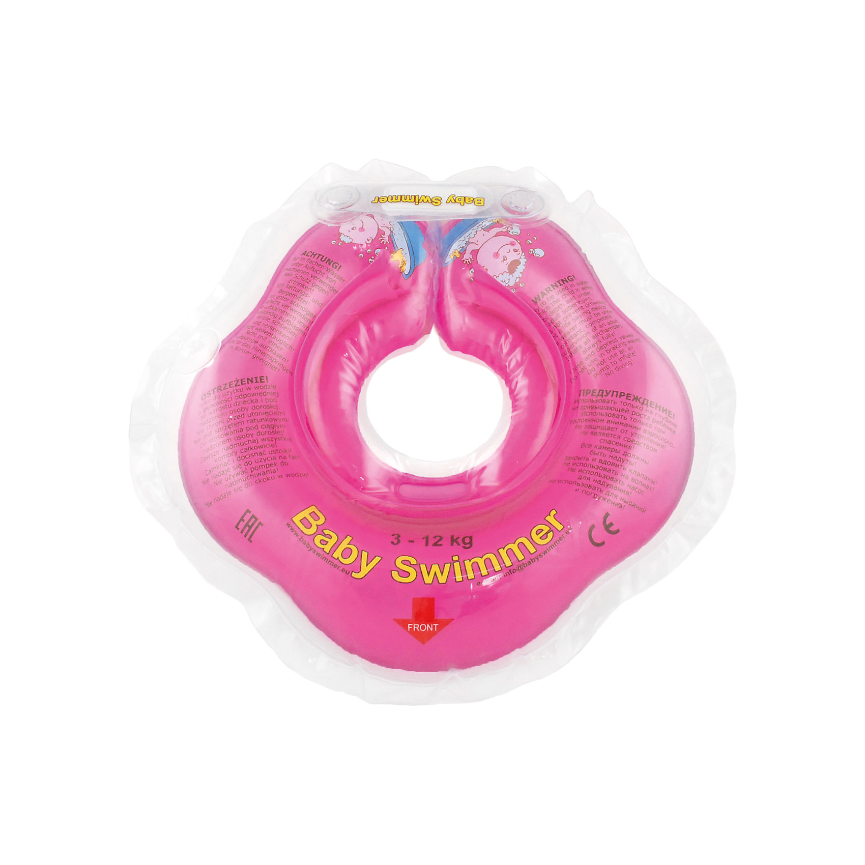 Круг для купания Baby Swimmer, розовый Круг для купания Baby Swimmer, розовыйКруги для купания малыша<br>Купание младенца - ответственное и важное занятие. Круг для купания Baby Swimmer обеспечит безопасность процесса, избавит малыша от страха воды и сделает водные процедуры веселой игрой. У круга есть устройство, поддерживающее подбородок, что позволит избежать проглатывание воды малышом. У круга яркие цвета, необычный дизайн и веселые картинки по бокам, которые понравится всем детям. Все материалы, использованные при разработке и изготовлении круга для купания безопасны для использования, отвечают всем требованиям экологичности и качества детских товаров, а так же гипоаллергенны.<br><br>Дополнительная информация:<br><br>модель: Baby Swimmer;<br>цвет: розовый.<br><br>Круг для купания Baby Swimmer можно приобрести в нашем магазине.<br><br>Ширина мм: 150<br>Глубина мм: 40<br>Высота мм: 150<br>Вес г: 140<br>Возраст от месяцев: 0<br>Возраст до месяцев: 24<br>Пол: Унисекс<br>Возраст: Детский<br>SKU: 4968095