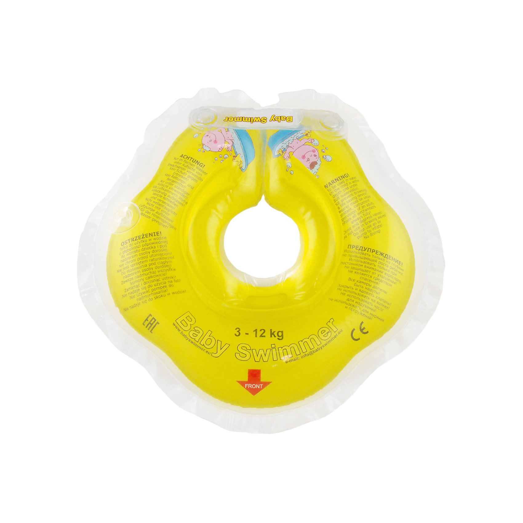 Круг для купания Baby Swimmer, жёлтый Круг для купания Baby Swimmer, жёлтыйКруги для купания малыша<br>Купание младенца - ответственное и важное занятие. Круг для купания Baby Swimmer обеспечит безопасность процесса, избавит малыша от страха воды и сделает водные процедуры веселой игрой. У круга есть устройство, поддерживающее подбородок, что позволит избежать проглатывание воды малышом. У круга яркие цвета, необычный дизайн и веселые картинки по бокам, которые понравится всем детям. Все материалы, использованные при разработке и изготовлении круга для купания безопасны для использования, отвечают всем требованиям экологичности и качества детских товаров, а так же гипоаллергенны.<br><br>Дополнительная информация:<br><br>модель: Baby Swimmer;<br>цвет: жёлтый.<br><br>Круг для купания Baby Swimmer можно приобрести в нашем магазине.<br><br>Ширина мм: 150<br>Глубина мм: 40<br>Высота мм: 150<br>Вес г: 140<br>Возраст от месяцев: 0<br>Возраст до месяцев: 24<br>Пол: Унисекс<br>Возраст: Детский<br>SKU: 4968096
