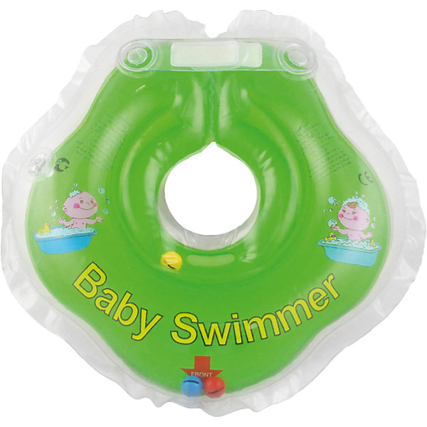 Круг для купания с погремушкой внутри Baby Swimmer, салатовый Круг для купания с погремушкой внутри Baby Swimmer, салатовыйТовары для купания<br>Круг для купания Baby Swimmer с погремушкой – улучшенная вариация классической одноименной модели. Отличительная особенность – погремушка внутри круга. Устройство обеспечит безопасность купания малыша, избавит от страха воды и сделает водные процедуры веселой игрой. У круга есть устройство, поддерживающее подбородок, что позволит избежать проглатывание воды малышом. У круга яркие цвета, необычный дизайн и веселые картинки по бокам, которые понравится всем детям. Все материалы, использованные при разработке и изготовлении круга для купания безопасны для использования, отвечают всем требованиям экологичности и качества детских товаров, а так же гипоаллергенны.<br><br>Дополнительная информация:<br><br>модель: Baby Swimmer;<br>цвет: салатовый.<br><br>Круг для купания с погремушкой внутри Baby Swimmer можно приобрести в нашем магазине.<br><br>Ширина мм: 150<br>Глубина мм: 40<br>Высота мм: 150<br>Вес г: 140<br>Возраст от месяцев: 0<br>Возраст до месяцев: 24<br>Пол: Унисекс<br>Возраст: Детский<br>SKU: 4968097