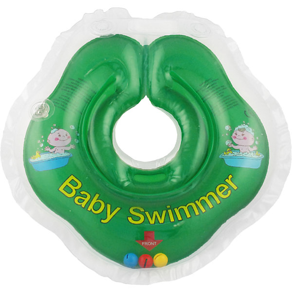 Круг для купания с погремушкой внутри Baby Swimmer, зеленый Круг для купания с погремушкой внутри Baby Swimmer, зеленыйТовары для купания<br>Круг для купания Baby Swimmer с погремушкой – улучшенная вариация классической одноименной модели. Отличительная особенность – погремушка внутри круга. Устройство обеспечит безопасность купания малыша, избавит от страха воды и сделает водные процедуры веселой игрой. У круга есть устройство, поддерживающее подбородок, что позволит избежать проглатывание воды малышом. У круга яркие цвета, необычный дизайн и веселые картинки по бокам, которые понравится всем детям. Все материалы, использованные при разработке и изготовлении круга для купания безопасны для использования, отвечают всем требованиям экологичности и качества детских товаров, а так же гипоаллергенны.<br><br>Дополнительная информация:<br><br>модель: Baby Swimmer;<br>цвет: зеленый.<br><br>Круг для купания с погремушкой внутри Baby Swimmer можно приобрести в нашем магазине.<br><br>Ширина мм: 150<br>Глубина мм: 40<br>Высота мм: 150<br>Вес г: 140<br>Возраст от месяцев: 0<br>Возраст до месяцев: 24<br>Пол: Унисекс<br>Возраст: Детский<br>SKU: 4968098