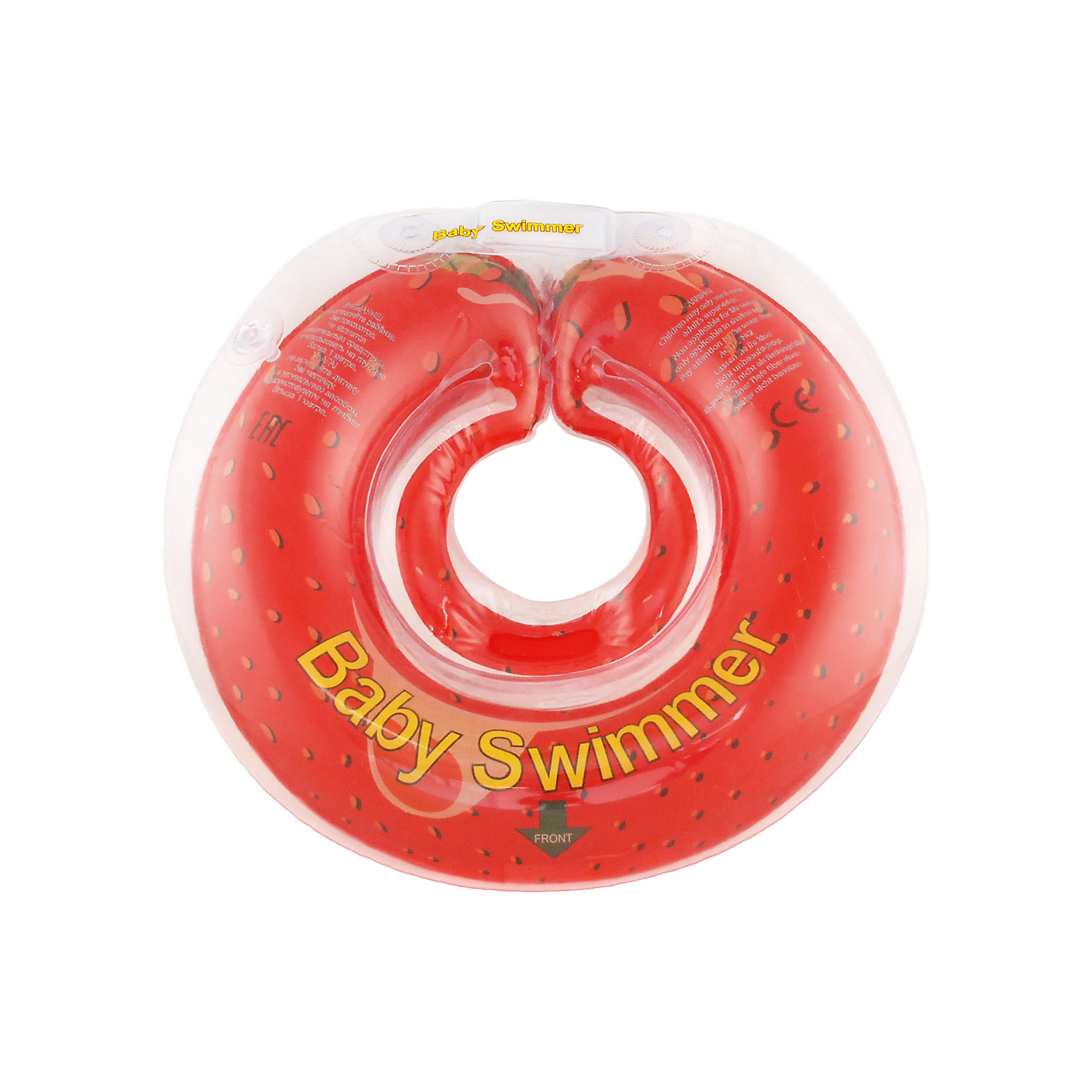 Круг для купания Клубничка Baby Swimmer, красный Круг для купания Клубничка Baby Swimmer, красныйКруги для купания малыша<br>Круг в виде клубнички – прекрасная альтернатива стандартной форме. Круг для купания Baby Swimmer с оригинальной расцветкой обеспечит безопасность купания малыша, избавит от страха воды и сделает водные процедуры веселой игрой. У круга есть устройство, поддерживающее подбородок, что позволит избежать проглатывание воды малышом. У круга яркие цвета, необычный дизайн и веселые картинки по бокам, которые понравится всем детям. Все материалы, использованные при разработке и изготовлении круга для купания безопасны для использования, отвечают всем требованиям экологичности и качества детских товаров, а так же гипоаллергенны.<br><br>Дополнительная информация:<br><br>модель: Baby Swimmer;<br>цвет: красный.<br><br>Круг для купания Baby Swimmer можно приобрести в нашем магазине.<br><br>Ширина мм: 140<br>Глубина мм: 20<br>Высота мм: 180<br>Вес г: 160<br>Возраст от месяцев: 6<br>Возраст до месяцев: 36<br>Пол: Унисекс<br>Возраст: Детский<br>SKU: 4968109