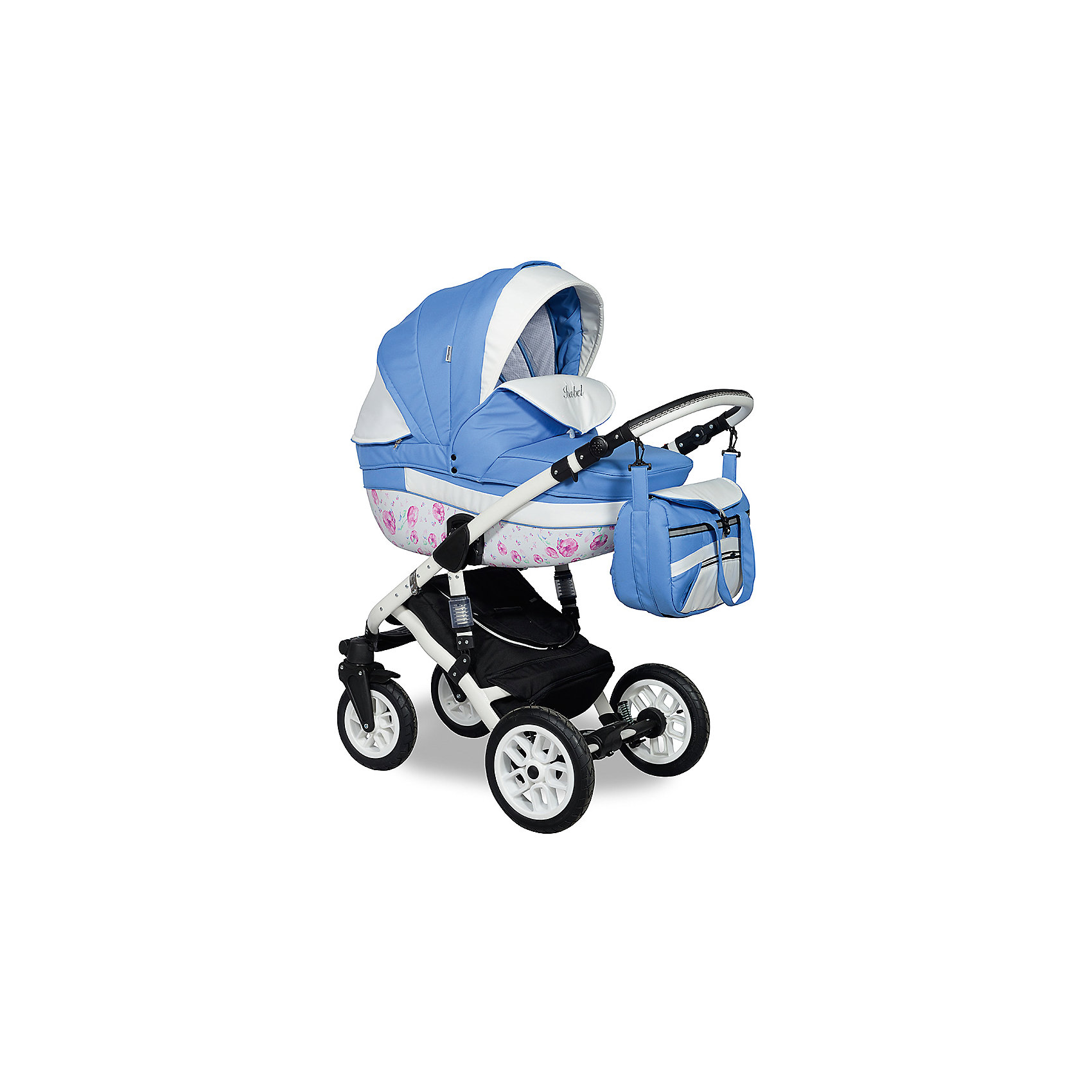Коляска 2 в 1 Indigo Isabel Flowers, белые цветы/голубой Коляска 2 в 1 Indigo Isabel Flowers, белые цветы/голубойКоляски 2 в 1<br>Коляска 2 в 1 Isabel Flowers, Indigo (Индиго), белые цветы/голубой.<br><br>Характеристики:<br><br>• Цвет: белый, голубой. <br>• Регулируемая высота ручки<br>• Пружинный механизм амортизации<br>• Пластиковая цельнолитая люлька<br>• Регулируемый подголовник<br>• Ручка для переноски люльки<br>• Бесшумное опускание капюшона<br>• Сумка<br>• Регулируемая спинка прогулочного блока<br>• Дождевик<br>• Москитная сетка<br>• Солнцезащитный козырек<br>• Корзина для продуктов<br>• Ножной тормоз<br>• Спальное место в люльке (см): 73/33/24<br>• Ширина колесной базы (см): 61<br>• Вес коляски: 14 кг<br>• Тип колеса: надувные<br>• Диаметр колеса (мм): 290мм, 230мм<br><br>Коляска 2 в 1 Isabel Flowers, Indigo (Индиго), белые цветы/голубой – удобство и красота в классическом исполнении от известного польского производителя. Просторная люлька оснащена большим капюшоном и накидкой на ножки с отворотом. Низ люльки выполнен из пластикового корпуса с цветочными принтами. Обивка сделана из качественной ткани, которая не вызывает аллергии. Спинка коляски имеет несколько положений. Для безопасности ребенка есть перемычка между ножек и ремни безопасности. Ручка для управления коляской регулируется по высоте. Надувные колеса отлично ездят по снегу и неровной поверхности. Удобная сумка для мамы и корзина для вещей помогут маме на прогулке и в походе по магазинам.<br><br>Коляску 2 в 1 Isabel Flowers, Indigo (Индиго), белые цветы/голубой можно купить в нашем интернет магазине.<br><br>Ширина мм: 930<br>Глубина мм: 600<br>Высота мм: 560<br>Вес г: 23000<br>Возраст от месяцев: 0<br>Возраст до месяцев: 36<br>Пол: Унисекс<br>Возраст: Детский<br>SKU: 4972276