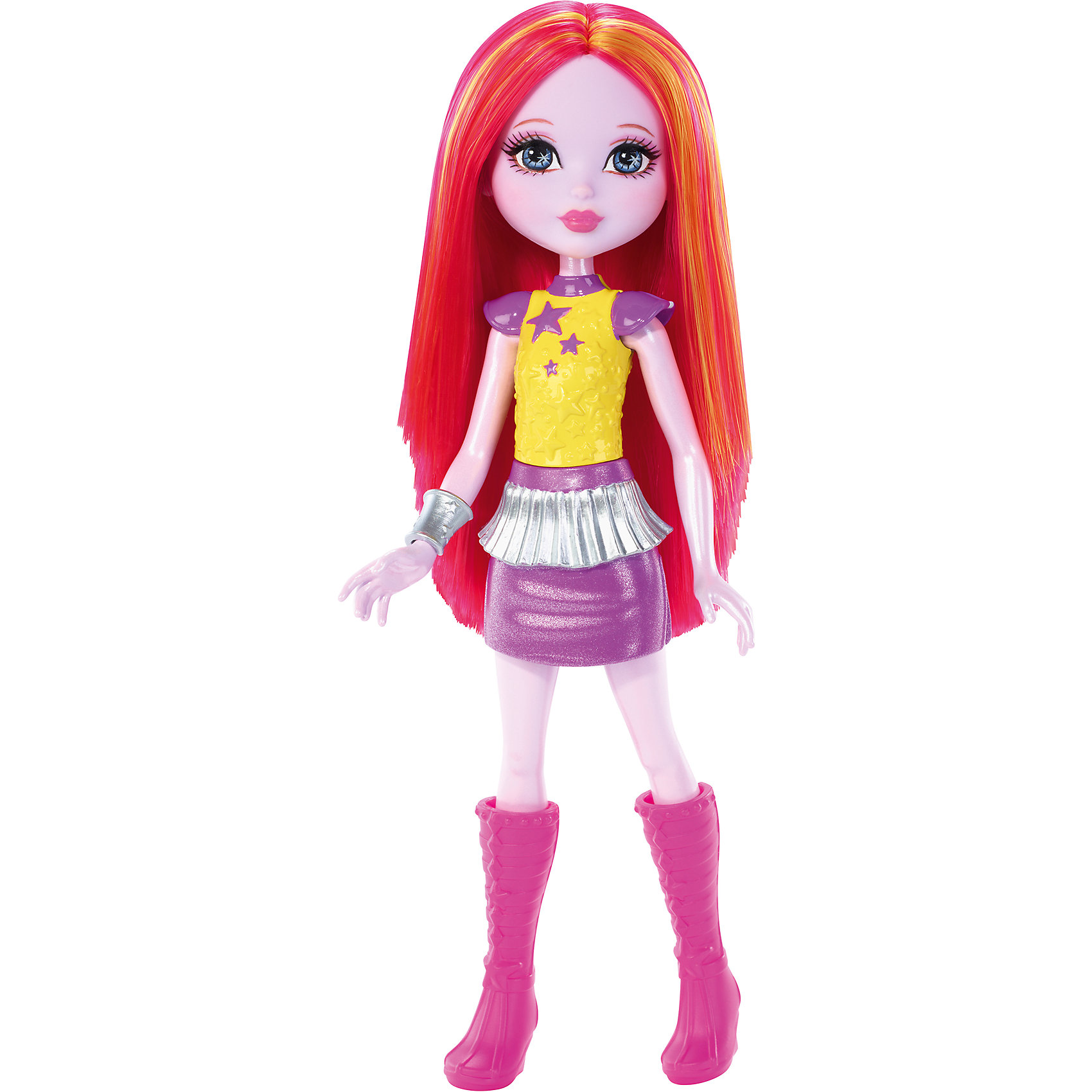 Маленькая кукла из серии Barbie и космическое приключение Маленькая кукла из серии Barbie и космическое приключениеПопулярные игрушки<br>Маленькая кукла из серии Barbie и космическое приключение удивит вашего ребёнка. Размер куклы и правда небольшой, поэтому девочка с легкостью с может взять ее на прогулку или в путешествие. кукла имеет красивый наряд и необычный, красный цвет волос, от чего похожа на космического путешественника. Такая маленькая куколка станет любимицей ребенка, а игра с ней поспособствует развитию фантазии.<br><br>В товар входит:<br>-кукла<br><br>Дополнительная информация:<br>-Для девочек от 3 лет<br>-Состав: пластмасса,текстиль<br>-Марка: Mattel<br><br>Ширина мм: 40<br>Глубина мм: 100<br>Высота мм: 215<br>Вес г: 83<br>Возраст от месяцев: 36<br>Возраст до месяцев: 120<br>Пол: Женский<br>Возраст: Детский<br>SKU: 4973461