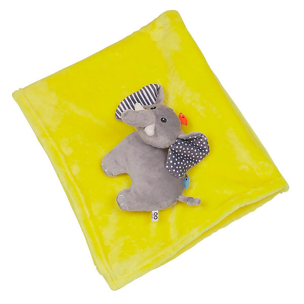 Одеяло с игрушкой Слон, Zoocchini, жёлтый