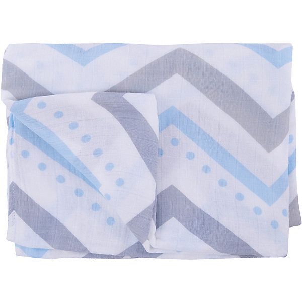 Бамбуковая муслиновая пелёнка 120х120 см, Lulujo, Blue Chevron