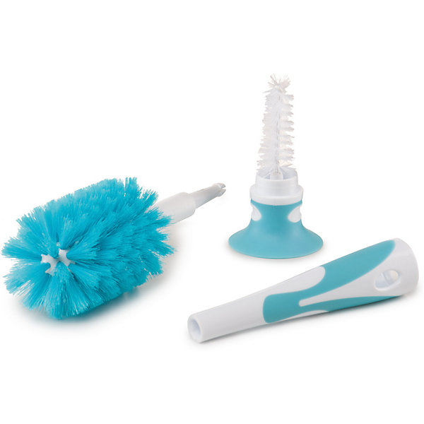Набор ёршиков для бутылочек и сосок BOTTLE NIPPLE BRUSH, Happy Baby, синий Набор ёршиков для бутылочек и сосок BOTTLE NIPPLE BRUSH, Happy Baby, синийБутылочки и аксессуары<br>Набор BOTTLE NIPPLE BRUSH позволит мамам быстро, качественно и безопасно мыть соски и бутылочки. Ручку с антискользящей резиновой накладкой и присоской можно ставить на стол вертикально, благодаря этому ершик не будет касаться поверхности стола и дольше останется чистым. Густая щетина без труда устранит любые загрязнения, в ручке есть место для хранения маленького ершика для сосок. Все детали набора выполнены из высококачественных нетоксичных материалов безопасных для детей. <br><br>Дополнительная информация:<br><br>- Материал: пластик. <br>- Комплектация: большой ершик для бутылочек и поильников, малый ершик для сосок, ручка. <br>- Густая щетина.<br>- Антискользящая ручка. <br>- Присоска на ручке. <br>- Можно мыть в посудомоечной машине (при температуре не выше 60?С).<br><br>Набор ёршиков для бутылочек и сосок BOTTLE NIPPLE BRUSH, Happy Baby (Хеппи Беби), синий, можно купить в нашем магазине.<br><br>Ширина мм: 70<br>Глубина мм: 130<br>Высота мм: 245<br>Вес г: 106<br>Возраст от месяцев: 0<br>Возраст до месяцев: 36<br>Пол: Унисекс<br>Возраст: Детский<br>SKU: 4978393