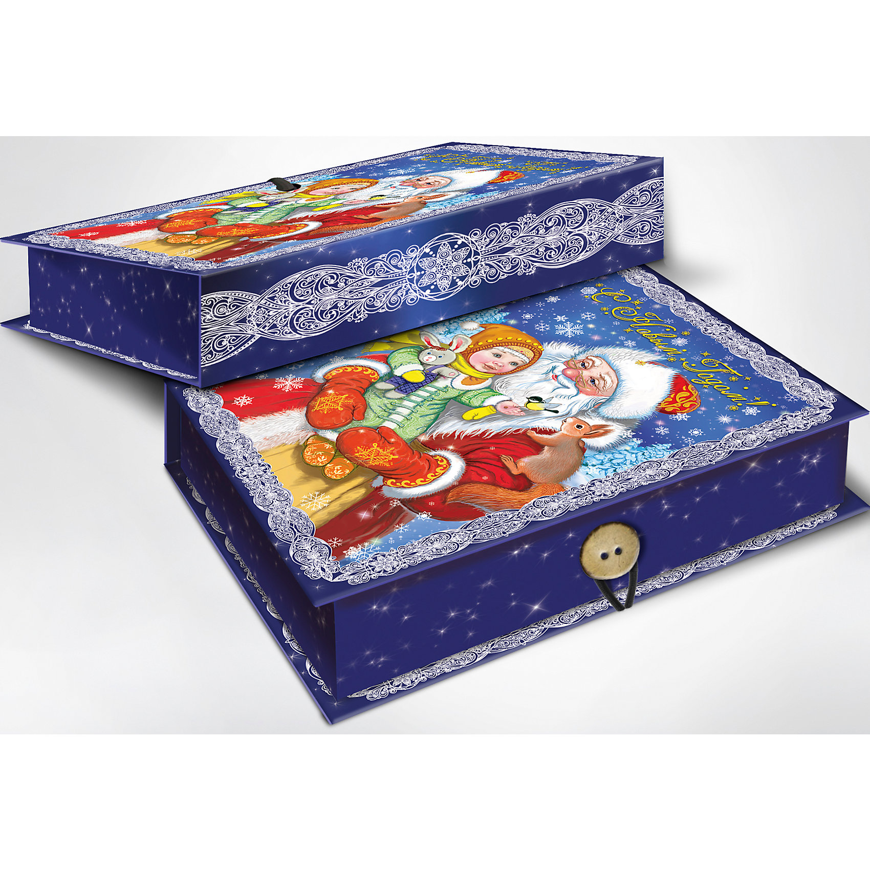 Подарочная коробка Дедушка Мороз и девочка 20*14*6 см Подарочная коробка Дедушка Мороз и девочка 20*14*6 смВсё для праздника<br>Подарочная коробка Дедушка Мороз и девочка 20 * 14 * 6 см - впустите атмосферу зимы и праздников в ваш дом! С этой подарочной коробкой так весело наряжать подарки и радовать близких. Картонная коробка выглядит как книга и имеет яркую обложку с цветными рисунками деда Мороза и маленькой девочки на руках. На корешке изображены ажурные морозные узоры праздничном ночном фоне со звездочками и снежинками. На лицевой стороне коробки изображена надпись «С Новым Годом», она закрывается на небольшой эластичный шнурок и пуговичку. Устройте сюрприз вашим близким!<br>Дополнительная информация:<br><br>- Размер: 20 * 14 * 6 см.<br>- Материал: картон плотностью 1100 г/м2<br>Подарочную коробку Дедушка Мороз и девочка 20 * 14 * 6 см можно купить в нашем интернет-магазине.<br>Подробнее:<br>• Для детей в возрасте: от 3 лет<br>• Номер товара: 4981487<br>Страна производитель: Китай<br><br>Ширина мм: 200<br>Глубина мм: 140<br>Высота мм: 60<br>Вес г: 330<br>Возраст от месяцев: 36<br>Возраст до месяцев: 2147483647<br>Пол: Унисекс<br>Возраст: Детский<br>SKU: 4981487