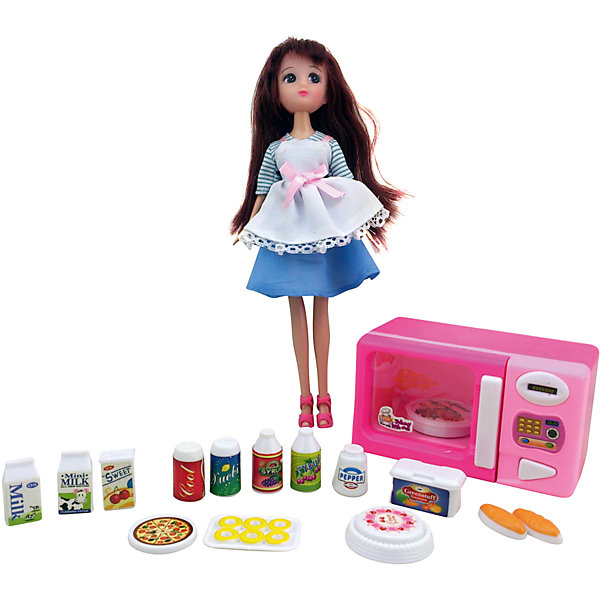 Игровой набор "Кукла, микроволновая печка, продукты", Krutti
