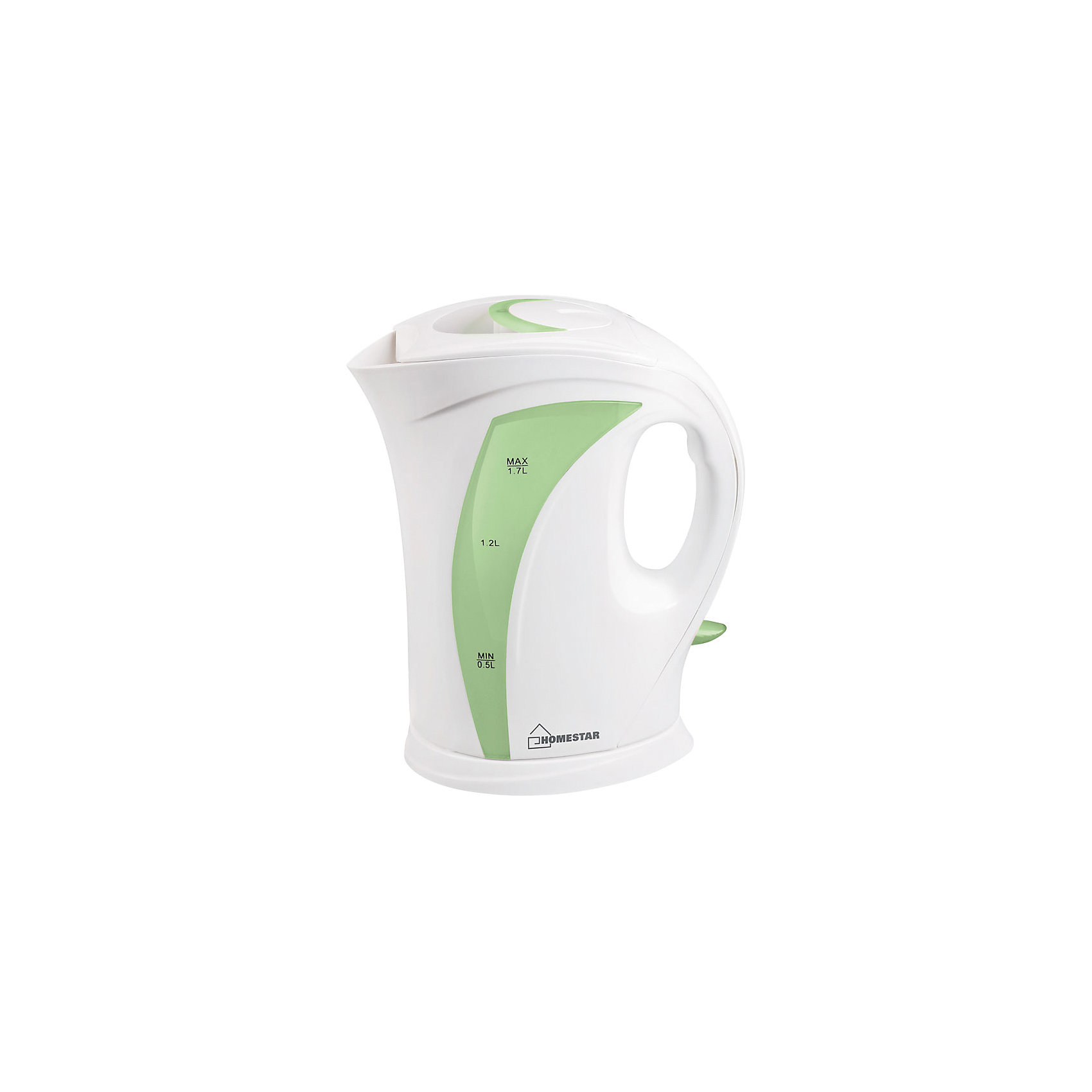Чайник HS-1006 (1,7 л), HomeStar, бело-зеленый Чайник HS-1006 (1,7 л), HomeStar, бело-зеленыйБытовая техника для кухни<br>Электрический чайник Energy дает возможность быстро вскипятить воду. Чайник оборудован открытым нагревательным элементом из нержавеющей стали, есть функция автоотключения при закипании. Предусмотрена защита от работы без воды. Шкала уровня воды находится на внешней стороне чайника на прозрачном окошке.<br><br>Дополнительная информация:<br><br>Размер чайника: 24,5х19,5х13,6 см<br>Объем чайника: 1,7 л<br><br>Материал корпуса: пластик<br>Нагревательный элемент: нержавеющая сталь<br><br>Мощность: 1850-2200Вт<br>Напряжение: 220-240В, 50/60Гц<br> <br>Чайник HS-1006 (1,7 л), HomeStar, бело-зеленый можно купить в нашем интернет-магазине.<br><br>Ширина мм: 200<br>Глубина мм: 140<br>Высота мм: 250<br>Вес г: 862<br>Возраст от месяцев: 216<br>Возраст до месяцев: 1080<br>Пол: Унисекс<br>Возраст: Детский<br>SKU: 4989895
