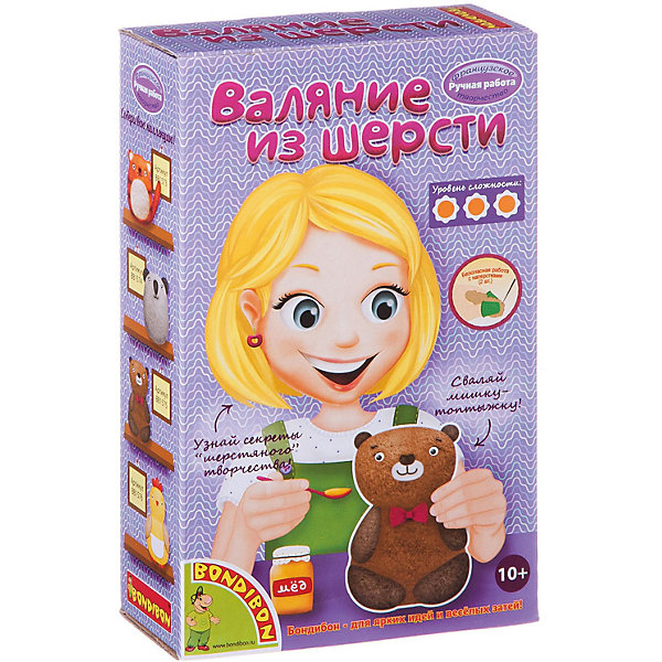 Валяние из шерсти Мишка Валяние из шерсти МишкаШерсть<br>Набор валяние из шерсти Мишка торговой марки Bondibon обучает валянию из шерсти - экологически чистого материала. Комплектация набора и подробная инструкция позволят ребенку сделать своими руками милого шерстяного мишку. Мягкая качественная шерсть трех разных цветов станет основой, на которую нужно пришить глазки, носик и галстук-бабочку. В набор также входят два наперстка и две пластиковые иголки.<br><br> Дополнительная информация:<br><br>- возраст: от 8 лет<br>- пол: для девочек<br>- комплект: шерсть, поролон, иголки, наперстки.<br>- размер упаковки: 13 * 5 * 20 см.<br>- упаковка: картонная коробка.<br>- количество иголок: 2.<br>- количество наперстков: 2.<br>- страна обладатель бренда: Бельгия.<br><br>Набор валяние из шерсти торговой марки Bondibon Мишка можно купить в нашем интернет-магазине<br><br>Ширина мм: 20<br>Глубина мм: 5<br>Высота мм: 13<br>Вес г: 138<br>Возраст от месяцев: 96<br>Возраст до месяцев: 144<br>Пол: Женский<br>Возраст: Детский<br>SKU: 4993277
