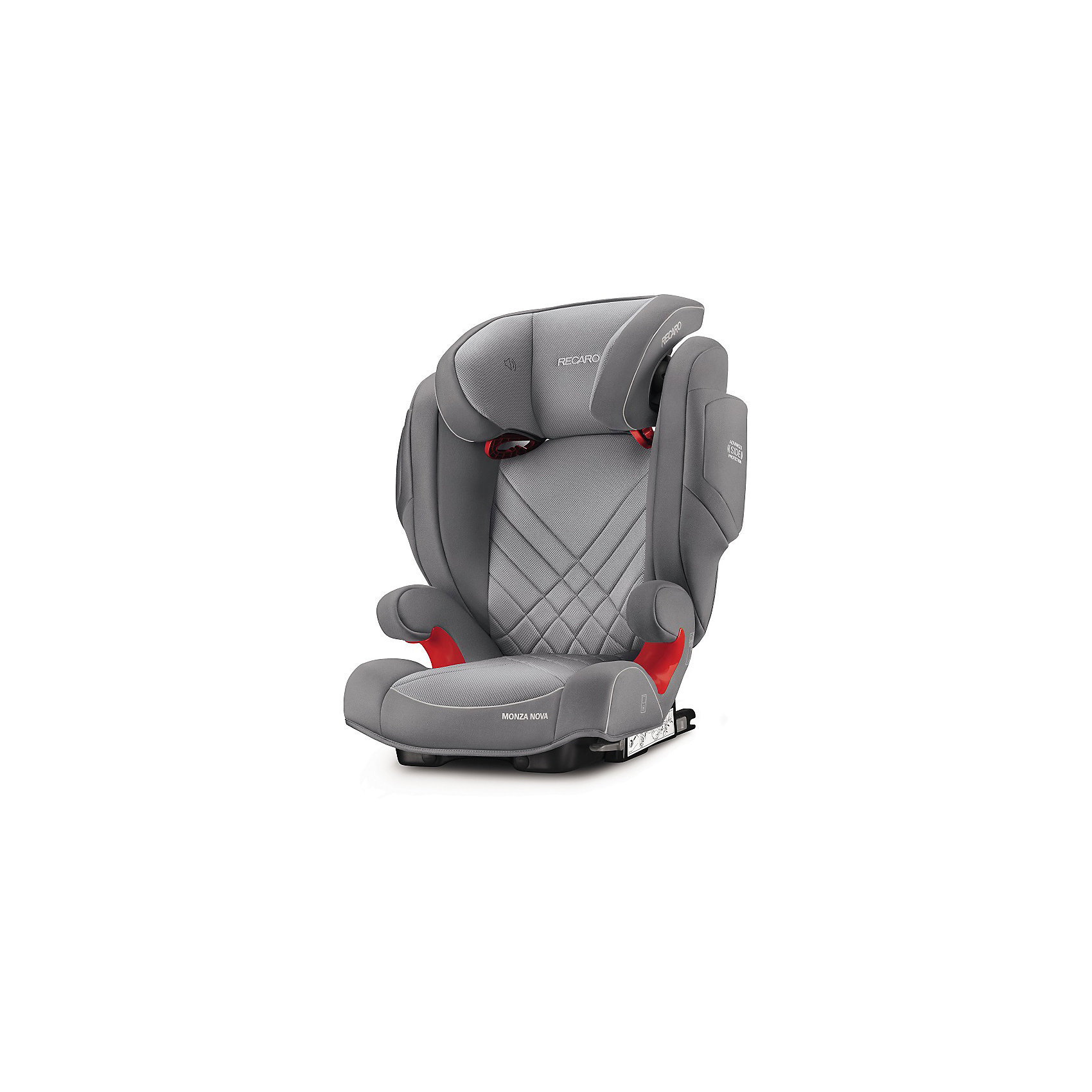Автокресло RECARO Monza Nova 2 SF, 15-36 кг, aluminum grey Автокресло RECARO Monza Nova 2 SF, 15-36 кг, aluminum greyГруппа 2-3 (От 15 до 36 кг)<br>Автокресло Recaro Monza Nova 2 SF:<br><br>Характеристики:<br><br>• группа: 2-3;<br>• вес ребенка: 15-36 кг;<br>• возраст ребенка: от 3 до 12 лет;<br>• способ установки: по ходу движения;<br>• способ крепления: система Isofix;<br>• материал: пластик, полиэстер;<br>• размер автокресла: 74х48х62 см;<br>• вес автокресла: 6,7 кг;<br>• вес в упаковке: 8 кг.<br><br>Особенности автокресла Monza Nova 2 SF: <br><br>• регулируемая глубина подголовника, <br>• регулируемая высота подголовника – 11 положений, <br>• усиленная боковая защита, <br>• интегрированные динамики: воспроизведения колыбельных, звуков природы, аудиосказок,<br>• провод для подключения плеера к динамикам в комплекте,<br>• сетчатый кармашек для MP3-плеера.<br><br>Автокресло Monza Nova 2 SF устанавливается на заднем сидении автомобиля с помощью системы Изофикс. Выдвижные крепления кресла совмещаются с системой Изофикс в автомобиле. Обивка автокресла выполнена из дышащего материала, который не впитывает посторонние запахи. Автокресло оснащено вентиляционными отверстиями для циркуляции воздуха и регуляции теплообмена. <br><br>Комплектация: <br><br>• автокресло Monza Nova 2 SF группы II/III;<br>• стерео динамики, встроенные в подголовник;<br>• провод для подключения воспроизводящего устройства к динамикам.<br><br>Автокресло Monza Nova 2 SF, 15-36 кг, Recaro, aluminum grey можно купить в нашем магазине.<br><br>Ширина мм: 730<br>Глубина мм: 540<br>Высота мм: 540<br>Вес г: 8500<br>Цвет: светло-серый<br>Возраст от месяцев: 36<br>Возраст до месяцев: 144<br>Пол: Унисекс<br>Возраст: Детский<br>SKU: 4999088