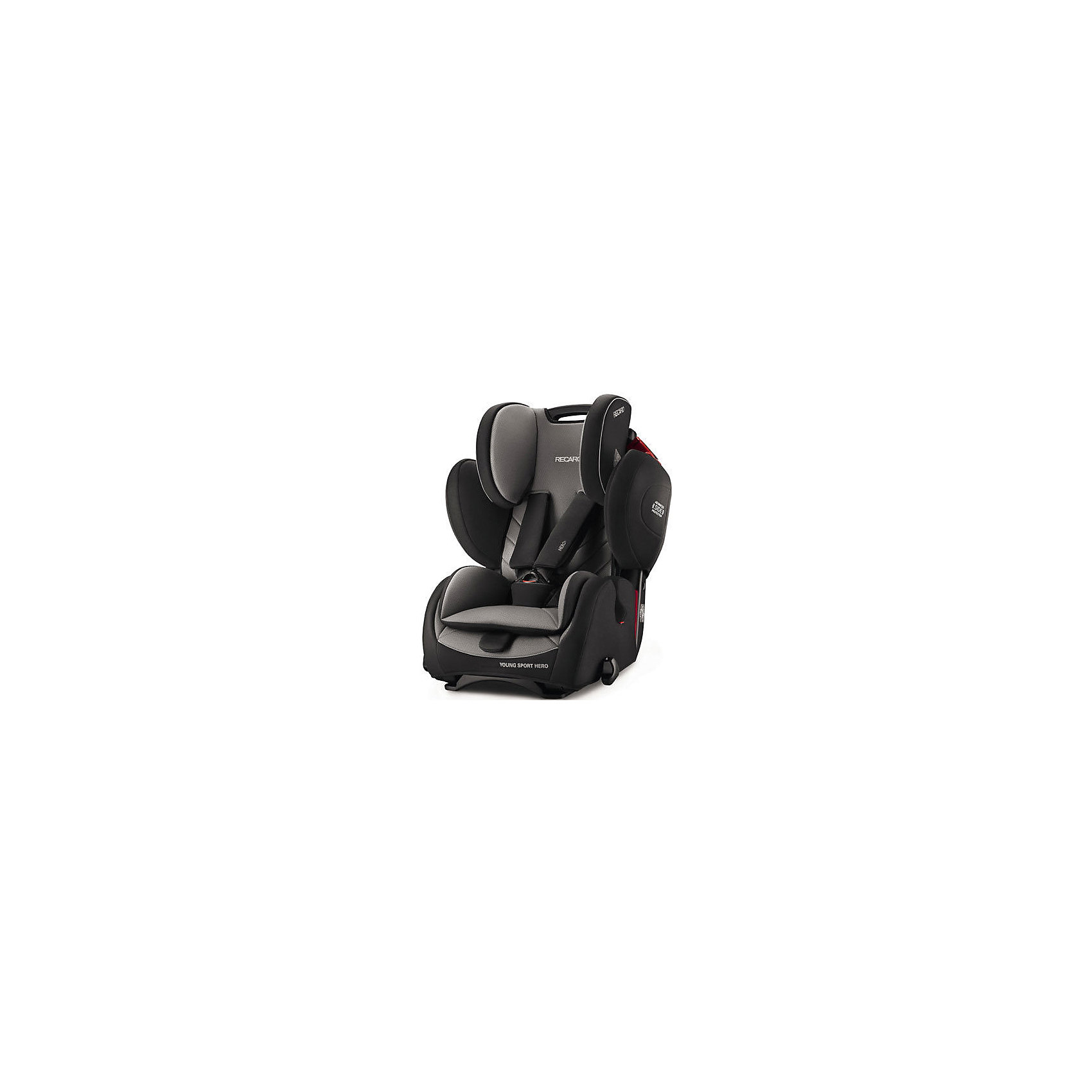 Автокресло RECARO Young Sport Hero, 9-36 кг, carbon black Автокресло RECARO Young Sport Hero, 9-36 кг, carbon blackГруппа 1-2-3 (От 9 до 36 кг)<br>Характеристики автокресла Young Sport HERO: <br><br>• группа автокресла: 1-2-3;<br>• вес ребенка: 9-36 кг;<br>• возраст ребенка: от 9 месяцев до 12 лет;<br>• способ установки: по ходу движения автомобиля;<br>• способ крепления: штатными ремнями безопасности автомобиля;<br>• материал: пластик, полиэстер.<br><br>Особенности автокресла: <br><br>• высота подголовника регулируется, 3 положения;<br>• высота ремней регулируется, 3 положения;<br>• меняется угол наклона спинки: положение «сидя» и «полусидя», 10-15 градусов;<br>• 5-ти точечные ремни с мягкими накладками, защита от перекручивания – этими ремнями ребенка можно пристегнуть на возрастном этапе 9 месяцев-4 года;<br>• после 4-х лет ребенка в автокресле пристегивают штатными 3-х точечными ремнями безопасности;<br>• анатомический вкладыш с мягкой подушечкой, для детей от 9 месяцев до 4-х лет;<br>• усиленная боковая защита;<br>• система вентиляции;<br>• дышащие, износостойкие чехлы – стирка при температуре 30 градусов.<br><br>Размеры:<br><br>• высота спинки автокресла: 47/58 см;<br>• ширина сиденья: 32 см;<br>• глубина сиденья: 30 см;<br>• ширина подголовника: 19 см;<br>• ширина вкладыша: 24 см;<br>• размеры автокресла: 70х47х57 см;<br>• вес: 8,3 кг;<br>• вес в упаковке: 9,9 кг.<br><br>Автокресло Young Sport Hero, 9-36 кг, Recaro, carbon black можно купить в нашем интернет-магазине.<br><br>Ширина мм: 500<br>Глубина мм: 580<br>Высота мм: 700<br>Вес г: 10000<br>Цвет: черный/серый<br>Возраст от месяцев: 9<br>Возраст до месяцев: 144<br>Пол: Унисекс<br>Возраст: Детский<br>SKU: 4999103