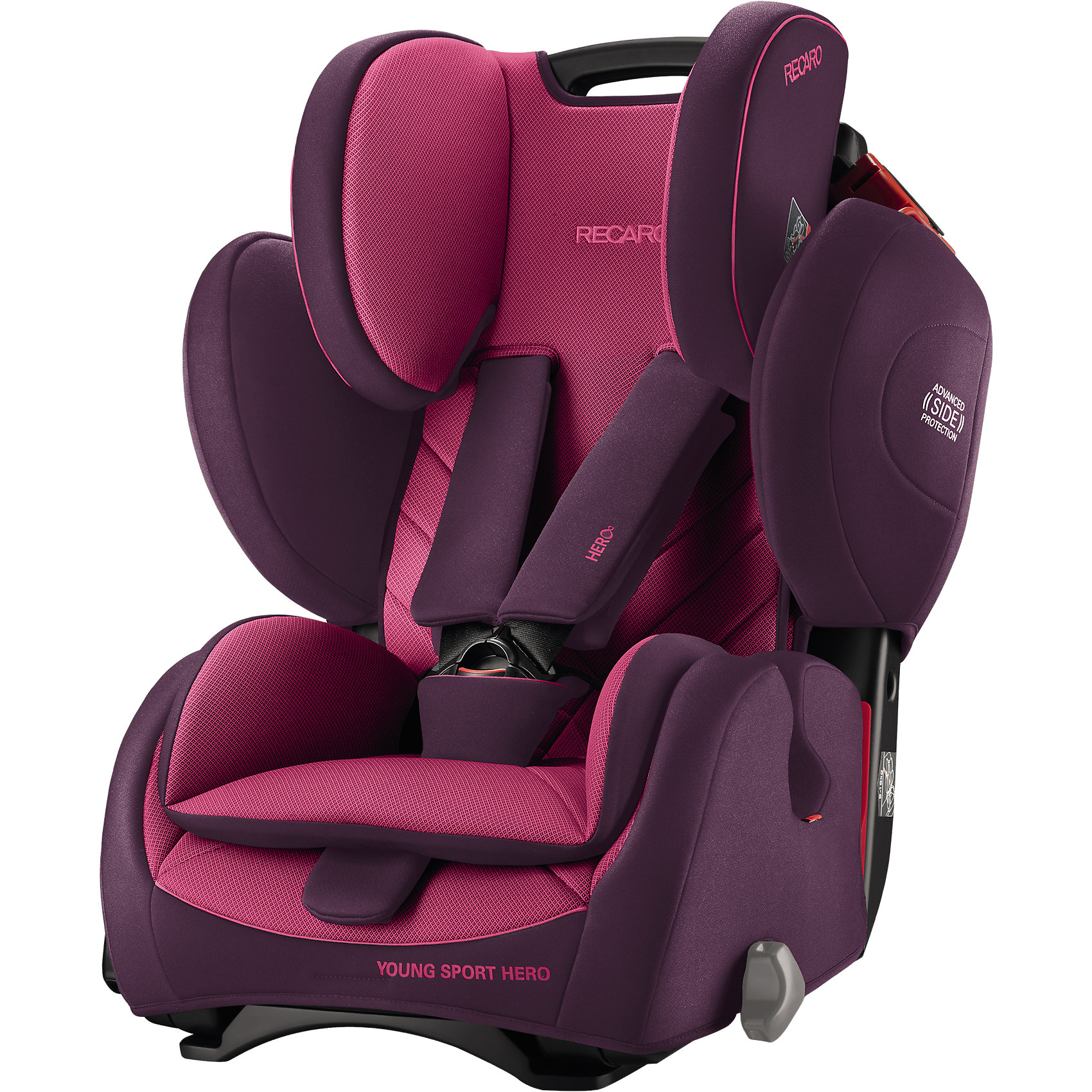 Автокресло RECARO Young Sport Hero, 9-36 кг, power berry Автокресло RECARO Young Sport Hero, 9-36 кг, power berryГруппа 1-2-3 (От 9 до 36 кг)<br>Характеристики автокресла Young Sport HERO: <br><br>• группа автокресла: 1-2-3;<br>• вес ребенка: 9-36 кг;<br>• возраст ребенка: от 9 месяцев до 12 лет;<br>• способ установки: по ходу движения автомобиля;<br>• способ крепления: штатными ремнями безопасности автомобиля;<br>• материал: пластик, полиэстер.<br><br>Особенности автокресла: <br><br>• высота подголовника регулируется, 3 положения;<br>• высота ремней регулируется, 3 положения;<br>• меняется угол наклона спинки: положение «сидя» и «полусидя», 10-15 градусов;<br>• 5-ти точечные ремни с мягкими накладками, защита от перекручивания – этими ремнями ребенка можно пристегнуть на возрастном этапе 9 месяцев-4 года;<br>• после 4-х лет ребенка в автокресле пристегивают штатными 3-х точечными ремнями безопасности;<br>• анатомический вкладыш с мягкой подушечкой, для детей от 9 месяцев до 4-х лет;<br>• усиленная боковая защита;<br>• система вентиляции;<br>• дышащие, износостойкие чехлы – стирка при температуре 30 градусов.<br><br>Размеры:<br><br>• высота спинки автокресла: 47/58 см;<br>• ширина сиденья: 32 см;<br>• глубина сиденья: 30 см;<br>• ширина подголовника: 19 см;<br>• ширина вкладыша: 24 см;<br>• размеры автокресла: 70х47х57 см;<br>• вес: 8,3 кг;<br>• вес в упаковке: 9,9 кг.<br><br>Автокресло Young Sport Hero, 9-36 кг, Recaro, power berry можно купить в нашем интернет-магазине.<br><br>Ширина мм: 710<br>Глубина мм: 450<br>Высота мм: 400<br>Вес г: 8020<br>Цвет: розовый<br>Возраст от месяцев: 9<br>Возраст до месяцев: 144<br>Пол: Женский<br>Возраст: Детский<br>SKU: 4999107
